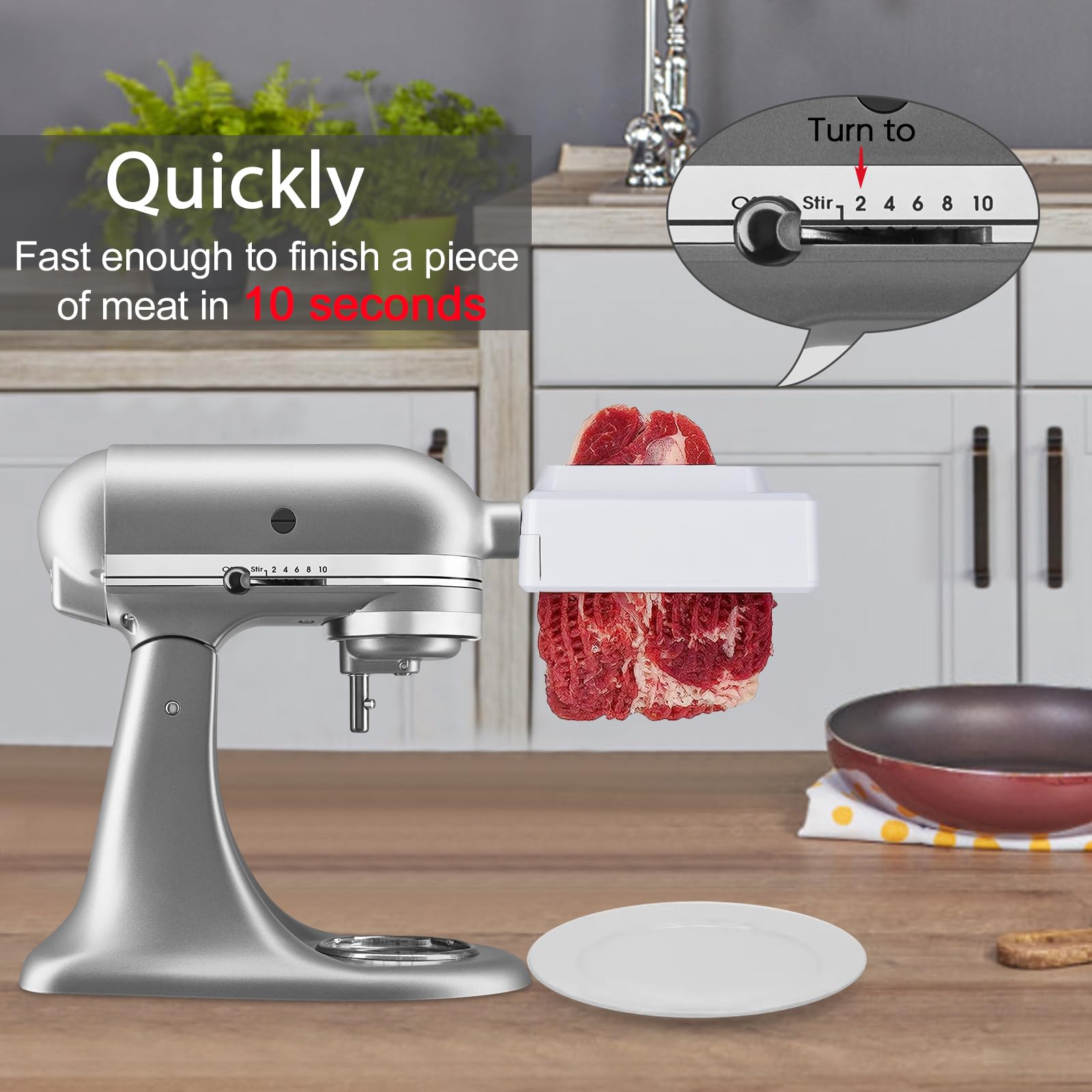 Kltchonald KltchonAld Meat Tenderizer for KitchenAid Stand Mixer Effortlessly Tenderize Meat Without Jams or Breaks for Smooth Cooking - View 3 of 5