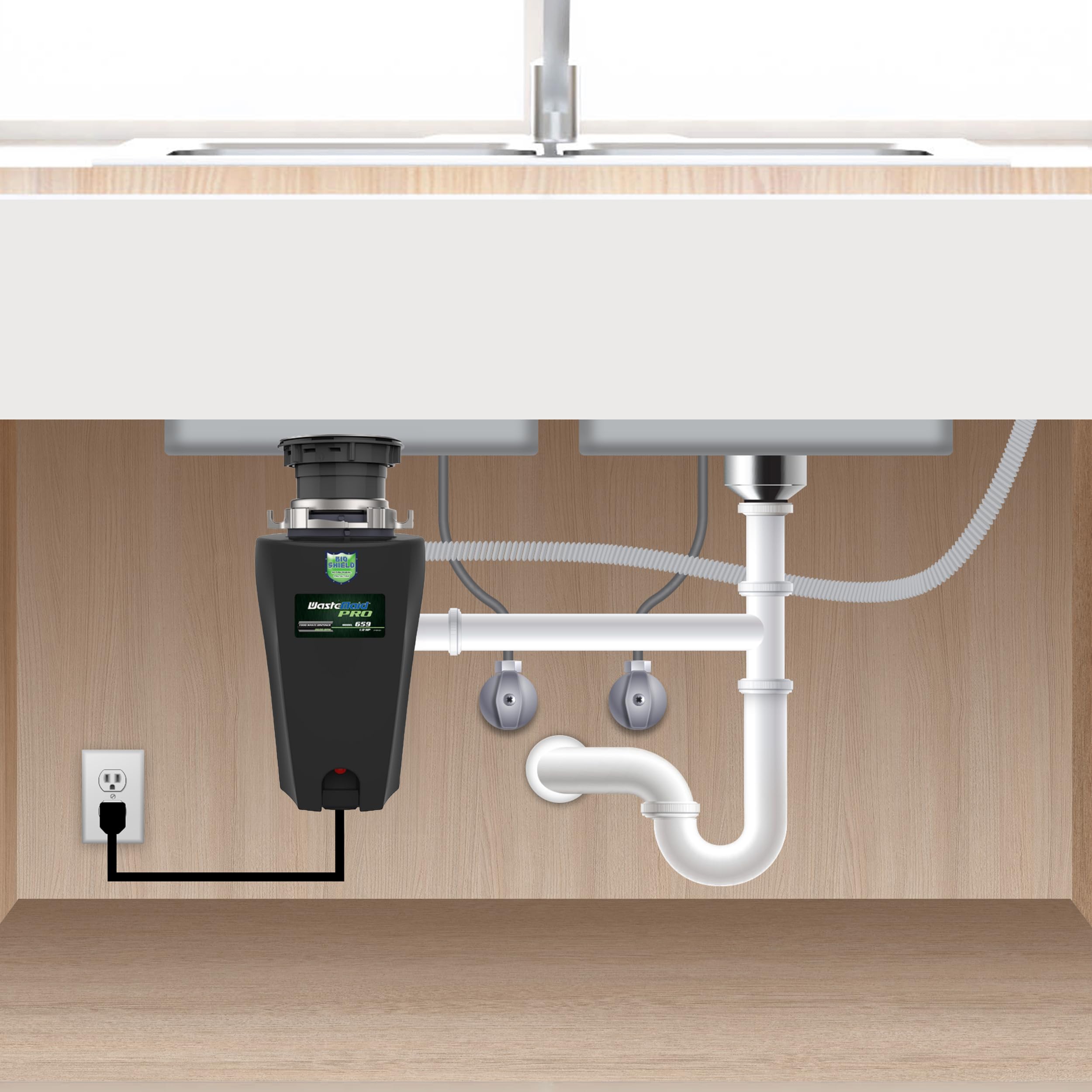 WASTEMAID WASTEMAID 10 US WMP 659 Pro Anti Jam Garbage Disposer 1/2 HP Black Efficient Kitchen Waste Management Solution - View 5 of 5