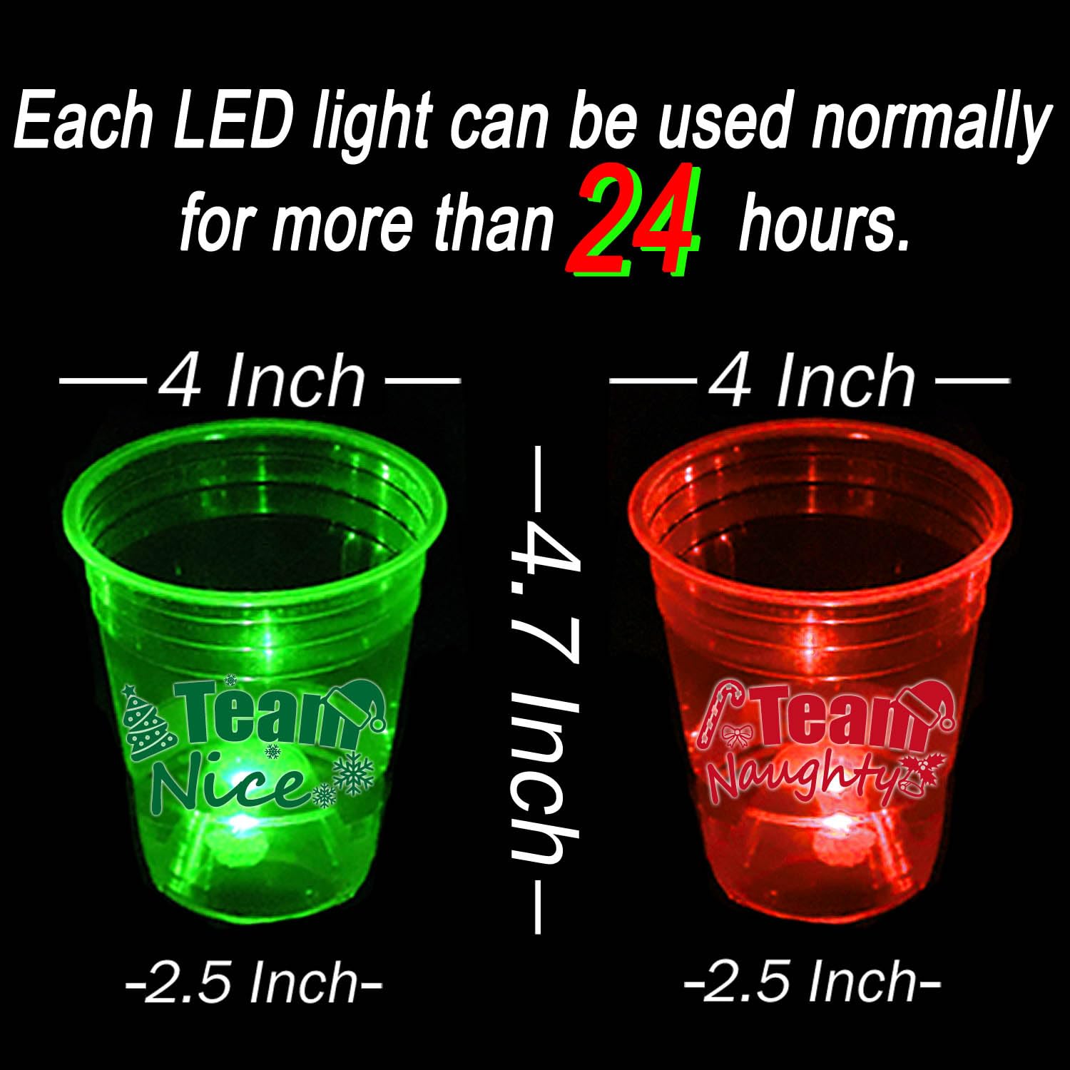 YHFUISK YHFUISK 22Pcs Christmas Glowing Pong Set Light Up Cups and Themed Balls for Holiday Parties and Christmas Celebrations - View 2 of 6