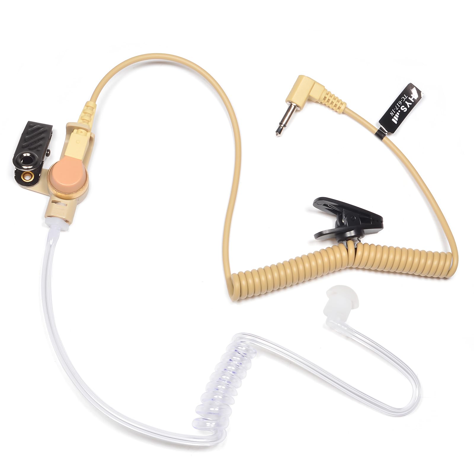 HYS HYS 3.5mm Listen Only Acoustic Tube Earpiece with Soft Silicone Ear Buds for Motorola Vertex Hytera Icom Surveillance Radio Headset - View 6 of 7