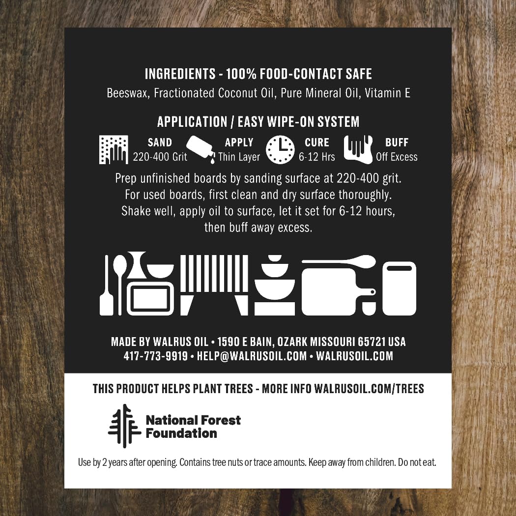 Walrus Oil Walrus Oil Cutting Board and Butcher Block Oil 8 oz Bottle 2 Pack for Wood Care and Maintenance - View 2 of 3