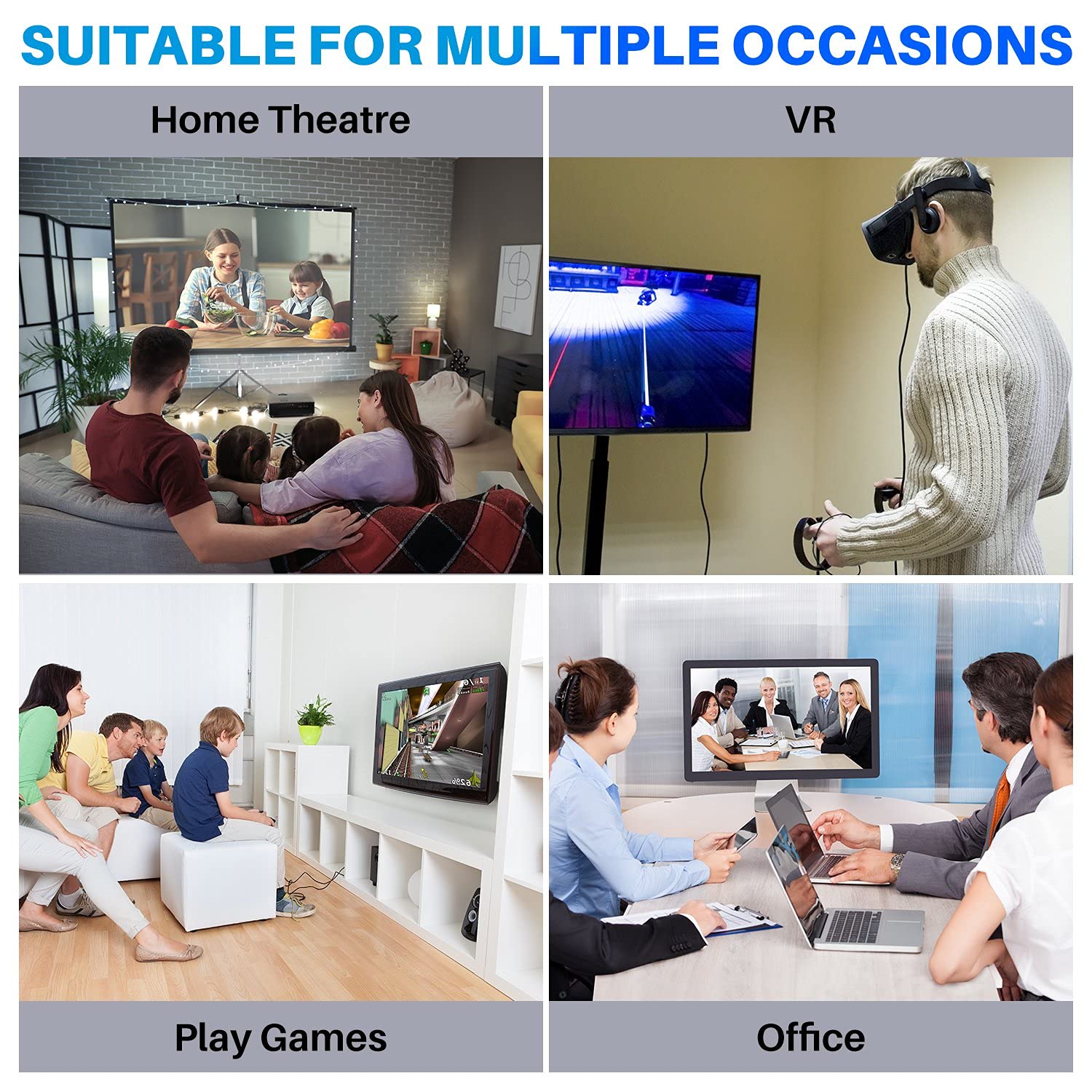 Adoreen 4K HDMI Cable 15 Feet 2 Pack High Speed 18Gbps Braided HDMI 2.0 Cord Compatible with UHD TV PC PS5 Xbox Flexible and Durable - View 6 of 7