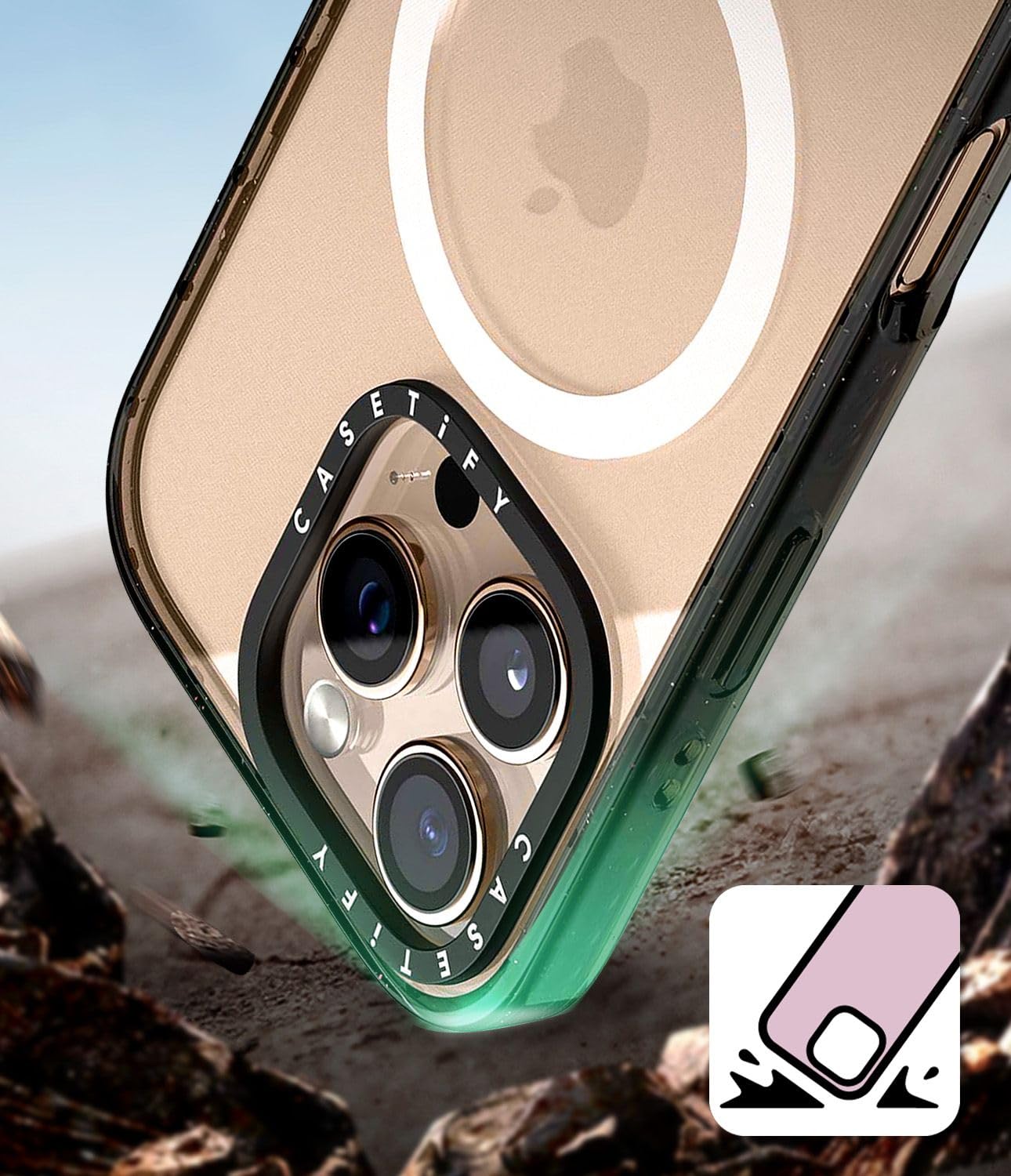 CASETiFY CASETiFY Impact iPhone 15 Pro Case Military Grade Drop Protection Compatible with Magsafe Art Prints Spooky by Chiara LB Art Clear Black - View 4 of 8