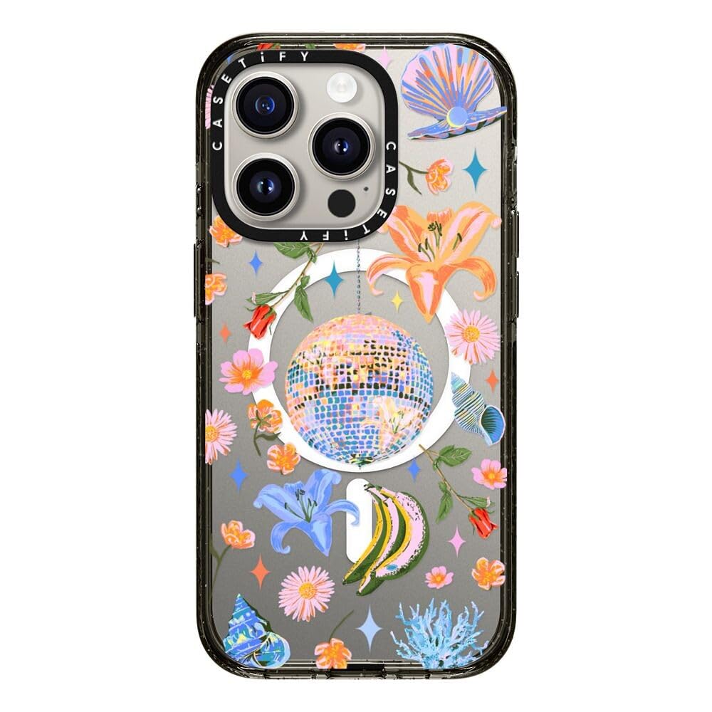 CASETiFY CASETiFY Impact Case for iPhone 15 Pro Military Grade Drop Protection Compatible with Magsafe Disco Magic Clear Black