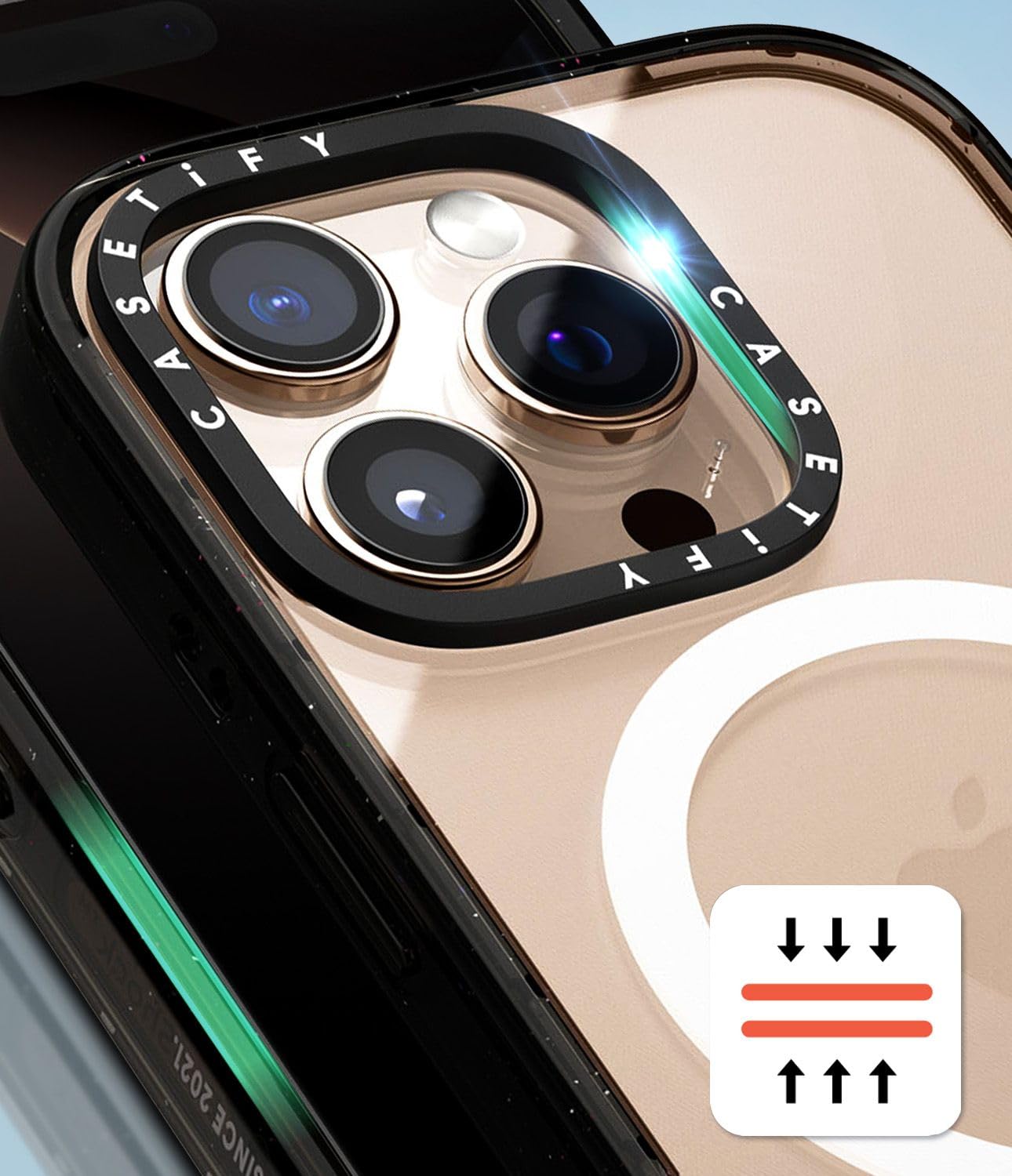CASETiFY CASETiFY Impact iPhone 15 Pro Case Military Grade Drop Tested 8.2ft Protection Compatible with Magsafe Clear Black Fruit Stickers - View 5 of 8