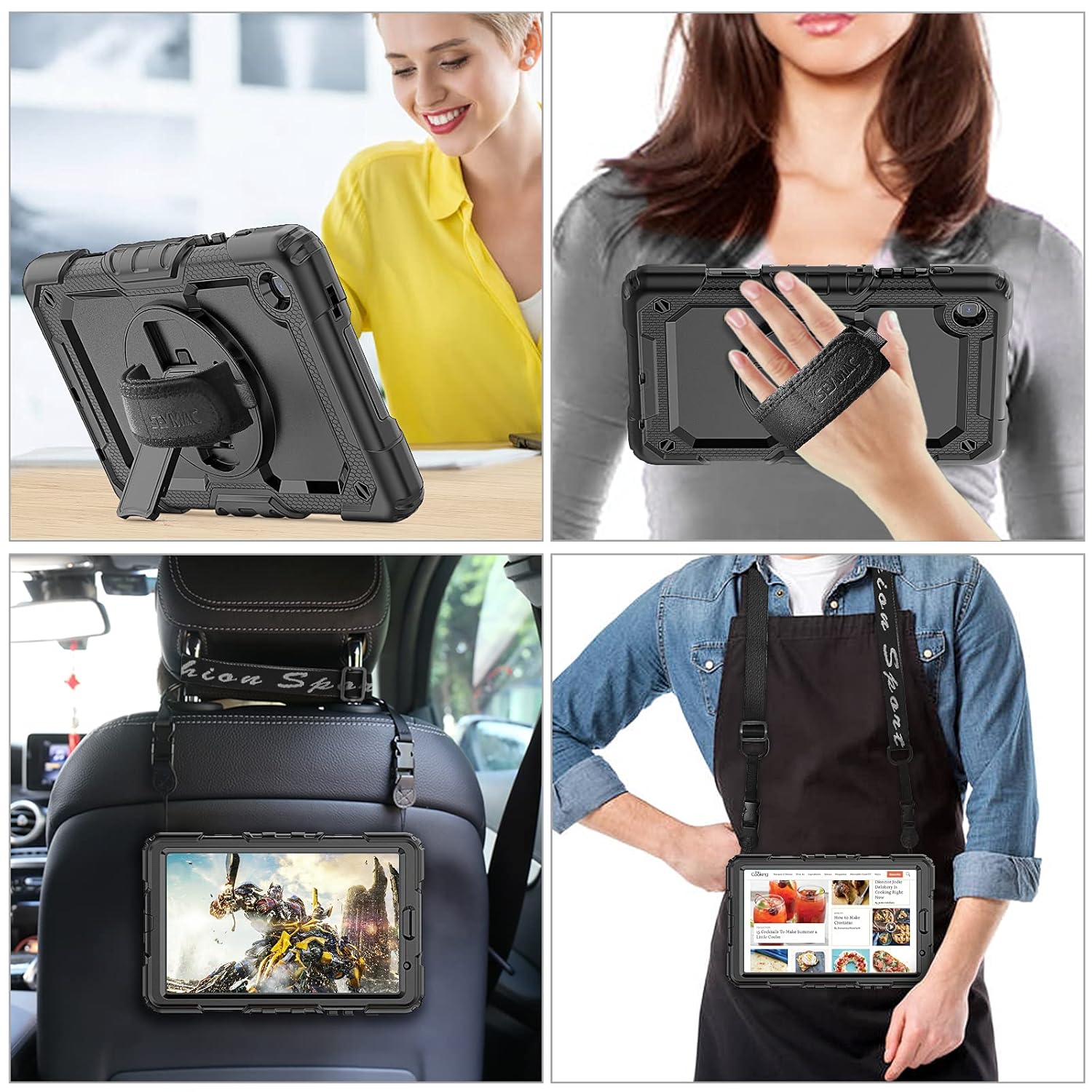 SEYMAC stock SEYMAC Stock Case for Samsung Galaxy Tab S10 Ultra S9 Ultra 14.6 Inch with Screen Protector Pencil Holder and 360 Rotating Strap Black - View 4 of 9