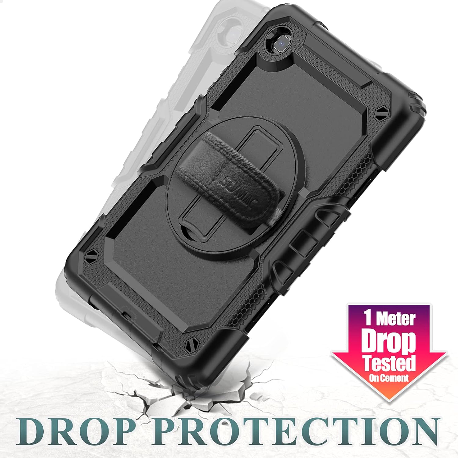 SEYMAC stock SEYMAC Stock Case for Samsung Galaxy Tab S10 Ultra S9 Ultra 14.6 Inch with Screen Protector Pencil Holder and 360 Rotating Strap Black - View 5 of 9