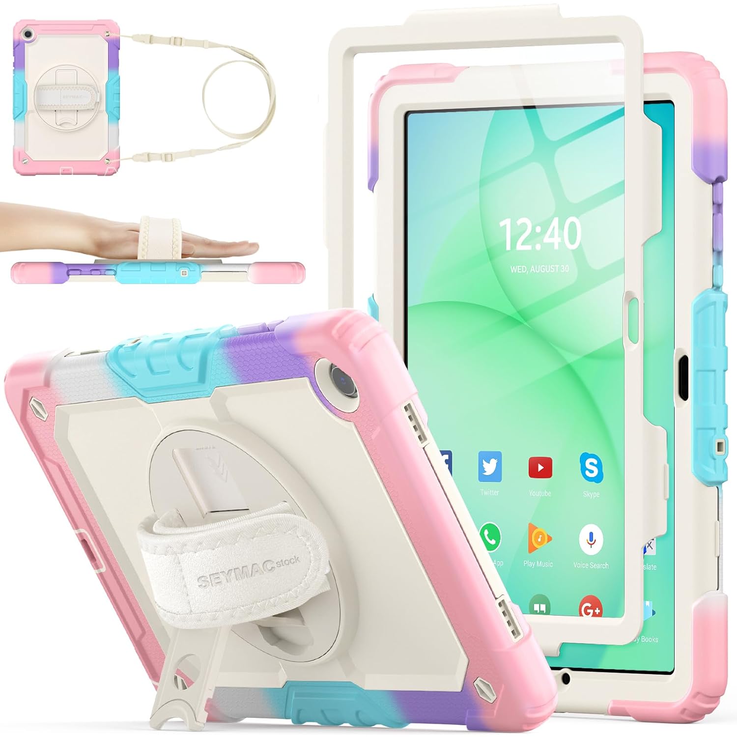 SEYMAC stock SEYMAC Stock Case for Samsung Galaxy Tab S10 Ultra S9 Ultra 14.6 Inch with Screen Protector Pencil Holder and 360 Rotating Strap Black - View 9 of 9