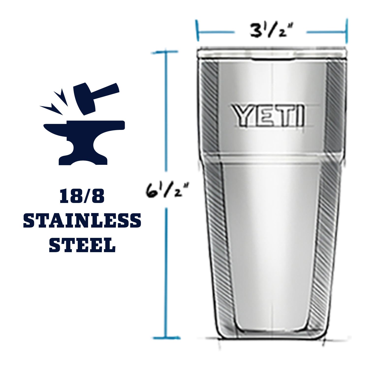 YETI YETI Rambler Stackable Pint Vacuum Insulated Stainless Steel with MagSlider Lid Power Pink for Outdoor Adventures - View 3 of 7