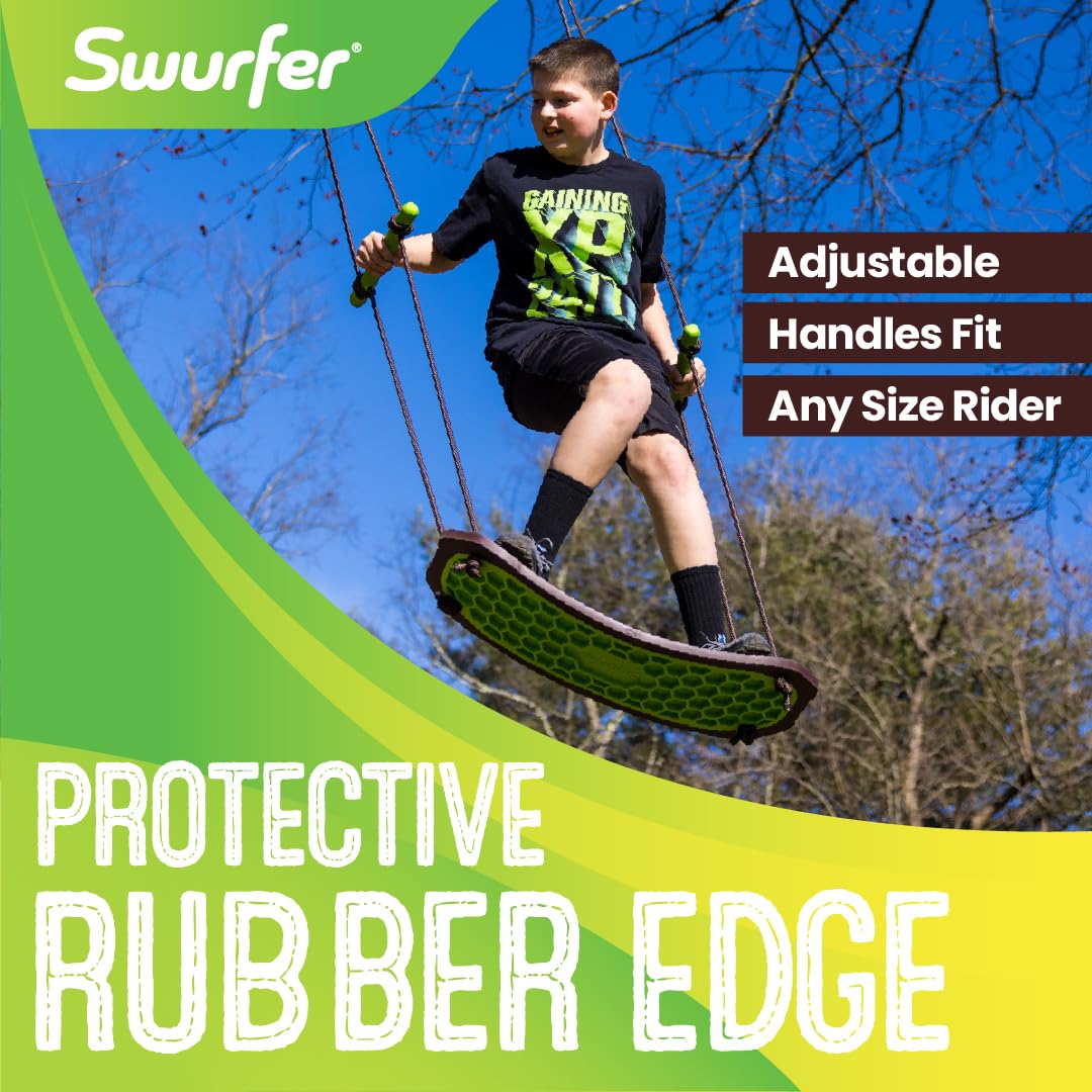 Swurfer Swurfer Stand Up Tree Swing Durable Weatherproof Easy Installation Adjustable Handles for Kids and Adults Outdoor Play 200lbs Age 6 and Up - View 4 of 7