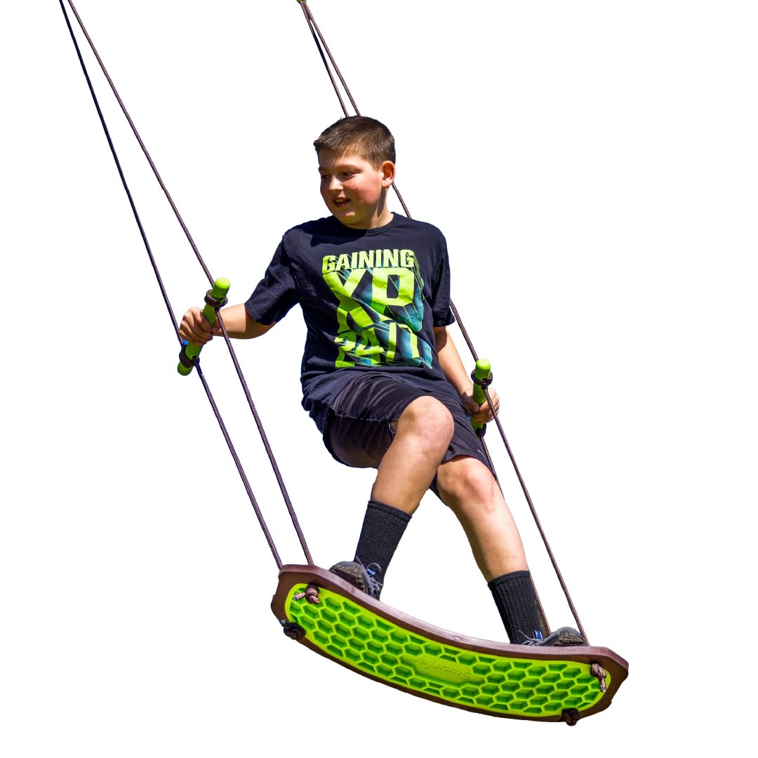 Swurfer Swurfer Stand Up Tree Swing Durable Weatherproof Easy Installation Adjustable Handles for Kids and Adults Outdoor Play 200lbs Age 6 and Up