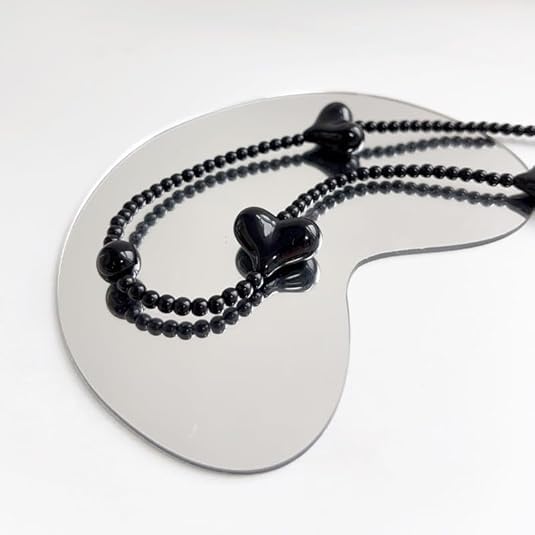 Caiyao Caiyao Heart Beaded Phone Charm Y2K Wrist Strap Handmade Keychain Anti-Lost Lanyard Black for Phones and Accessories - View 4 of 4