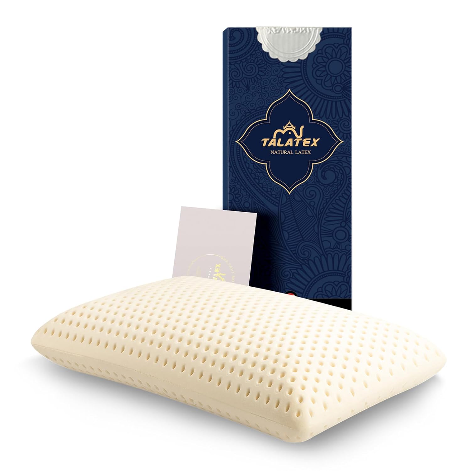 TalatexHome Talalay 100% Natural Premium Latex Pillow for Pressure Relief with Removable Tencel Cover Ideal Gift No Memory Foam Chemicals