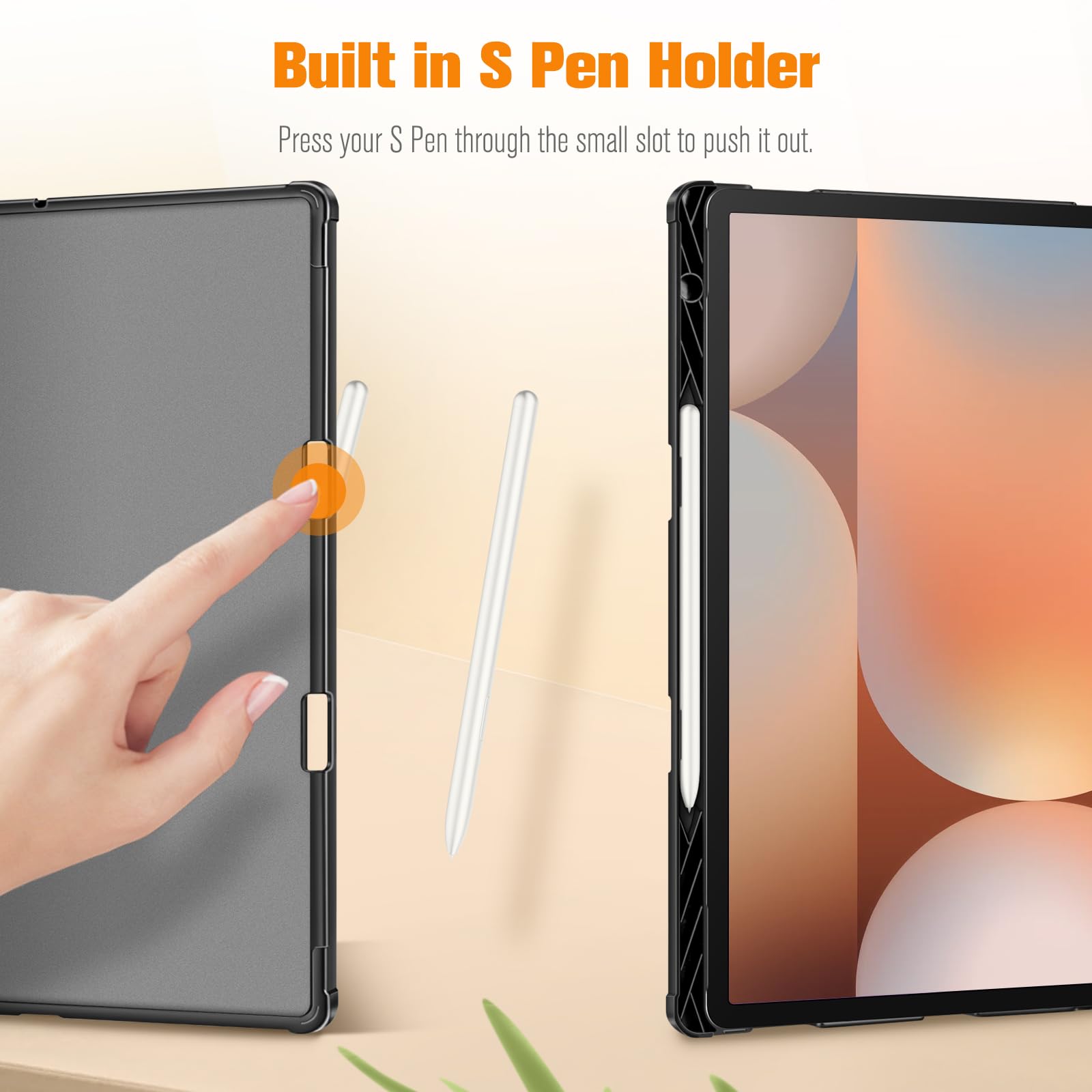 Fintie Case for Samsung Galaxy Tab S10 Plus 2024 S9 FE Plus 5G 12.4 Inch with S Pen Holder Multiple Angle Portfolio Cover Black - View 3 of 9