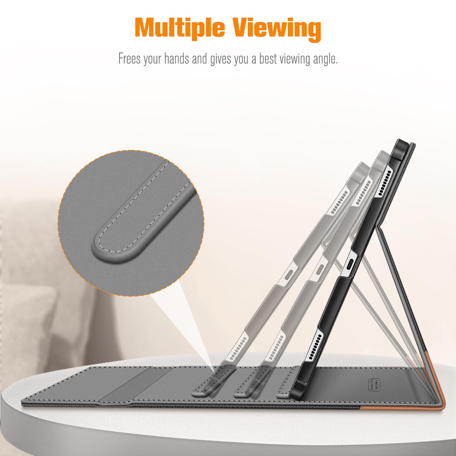 Fintie Case for Samsung Galaxy Tab S10 Plus 2024 S9 FE Plus 5G 12.4 Inch with S Pen Holder Multiple Angle Portfolio Cover Black - View 5 of 9