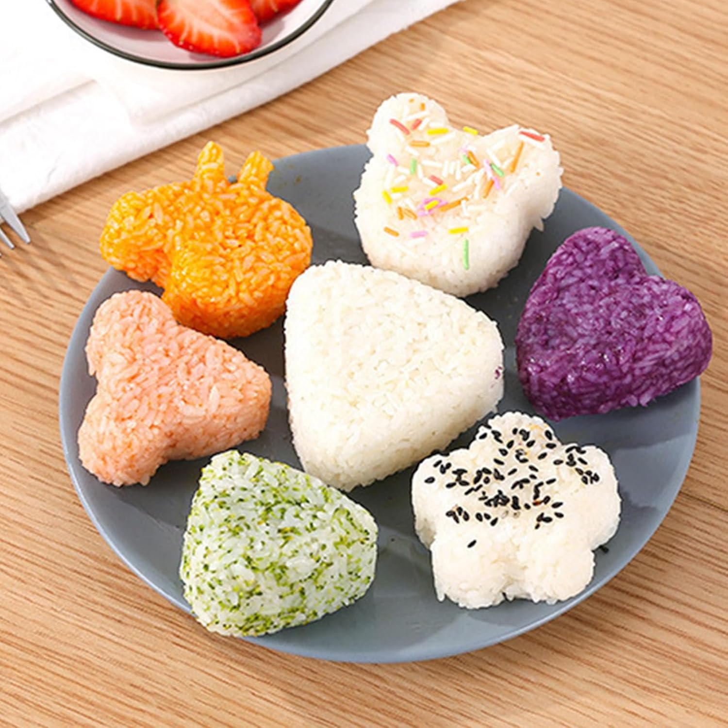 EOQPDECD EOQPDECD 8 Pcs Triangle Rice Ball Maker with Spatula for Easy Onigiri Mold Kid Lunch Bento and Home DIY - View 2 of 7