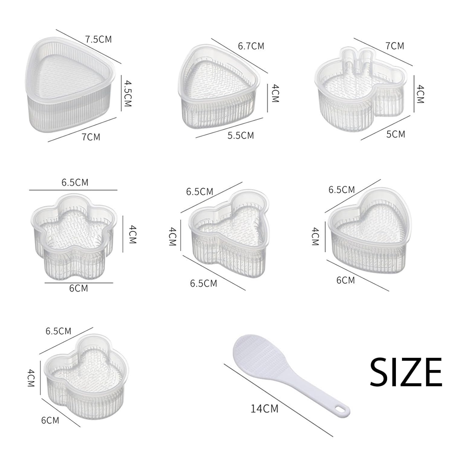 EOQPDECD EOQPDECD 8 Pcs Triangle Rice Ball Maker with Spatula for Easy Onigiri Mold Kid Lunch Bento and Home DIY - View 7 of 7