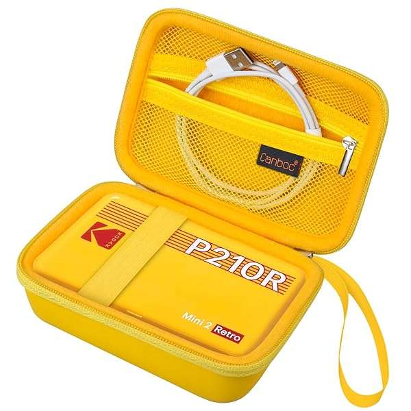 Canboc Yellow Carrying Case for KODAK Mini 2 & Mini Shot 2 Retro - Fits Photo Paper & Cables
