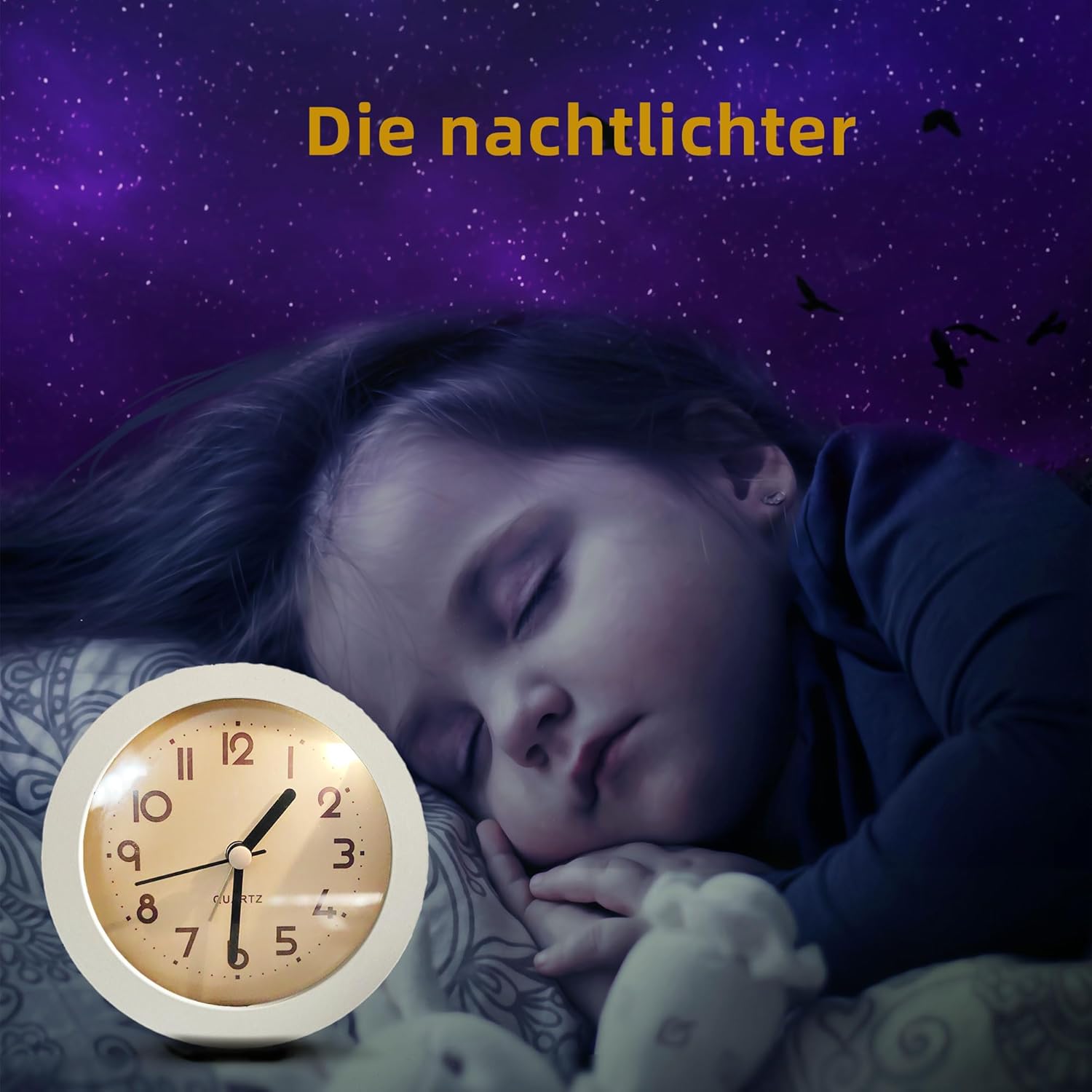 HIQU and HIST HIQU HIST Alarm Clock with Backlight 4.5 Inches White Desk Clock for Home and Office Use - View 4 of 9