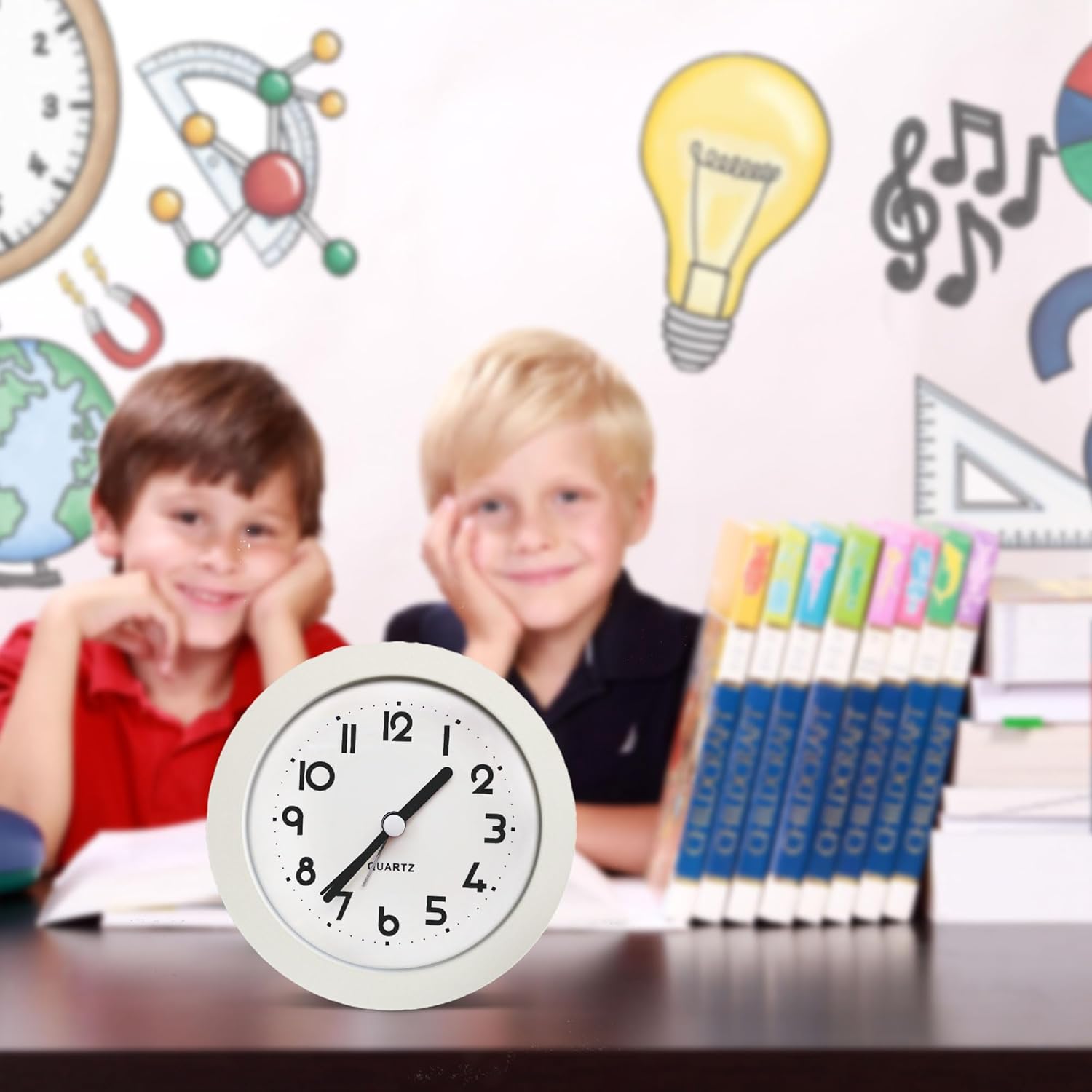 HIQU and HIST HIQU HIST Alarm Clock with Backlight 4.5 Inches White Desk Clock for Home and Office Use - View 5 of 9