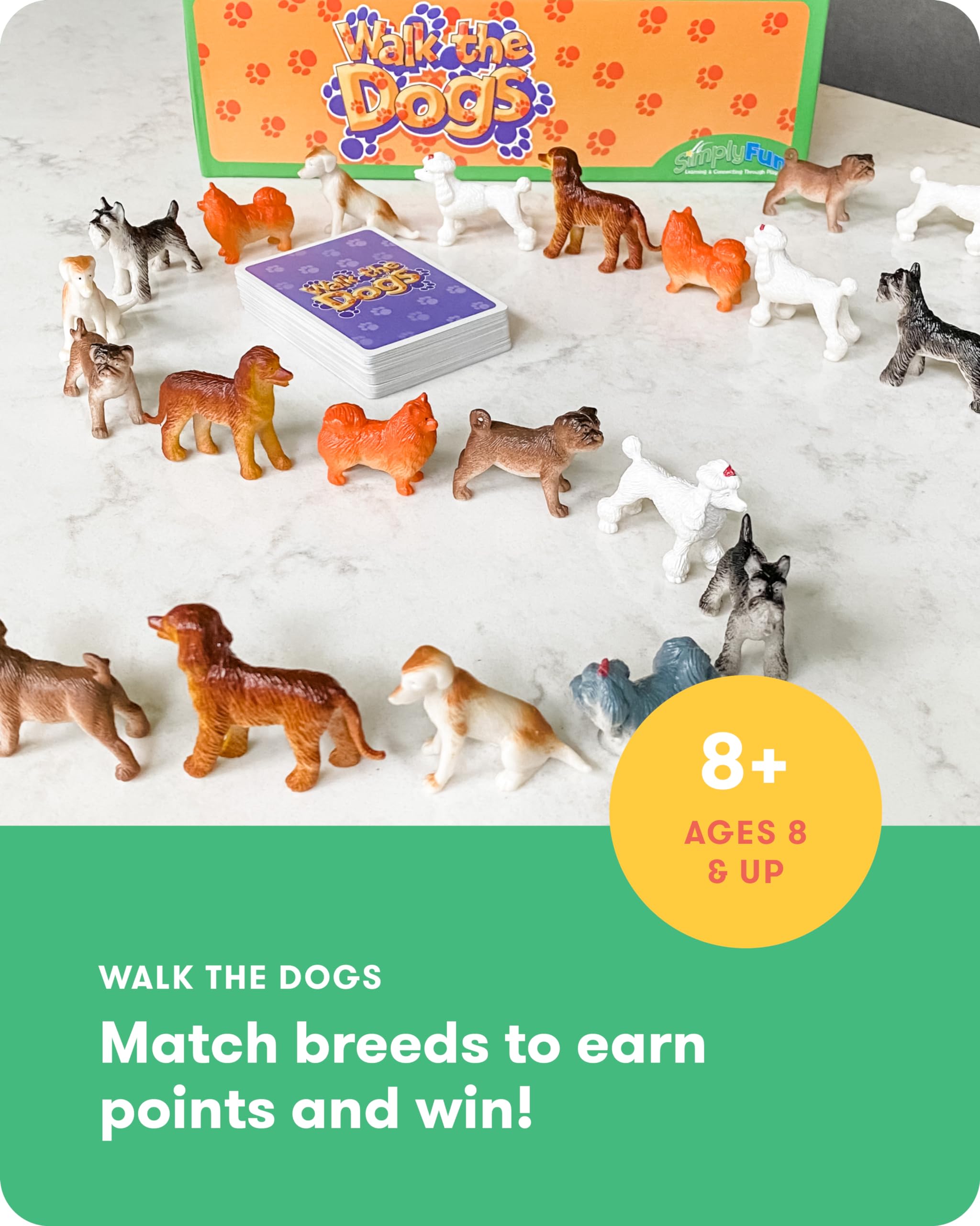 SimplyFun SimplyFun Walk The Dogs Math Game Fun for Kids Ages 8 and Up Practice Counting and Sorting for 2 to 5 Players - View 2 of 7