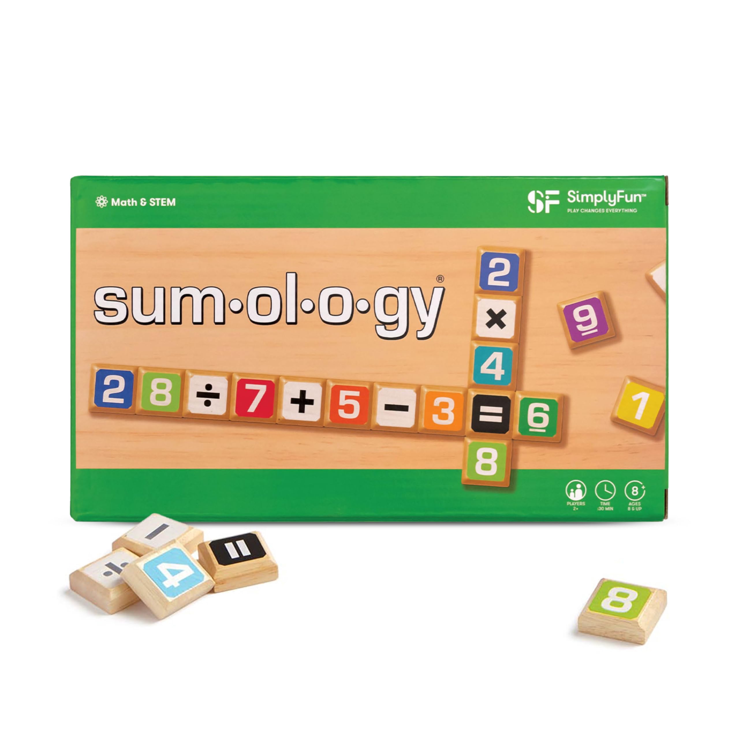 SimplyFun Sumology Math Game Fun Math Game for Kids Ages 8-12 Practice Addition Subtraction Multiplication Division for 2 or More Players