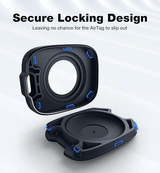 SURITCH Buy SURITCH AirTag Holder - Shockproof TPU Keychain with Carabiner for Kids, Pets & Luggage - Dark Blue - View 6 of 8