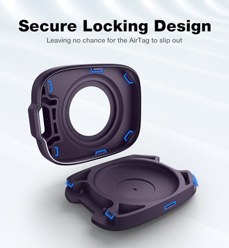 SURITCH Buy SURITCH Dark Purple AirTag Holder - Shockproof TPU Case with Carabiner for Kids, Pets, Keys & Luggage - View 6 of 8