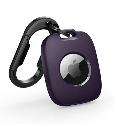 SURITCH Buy SURITCH Dark Purple AirTag Holder - Shockproof TPU Case with Carabiner for Kids, Pets, Keys & Luggage - View 3 of 8