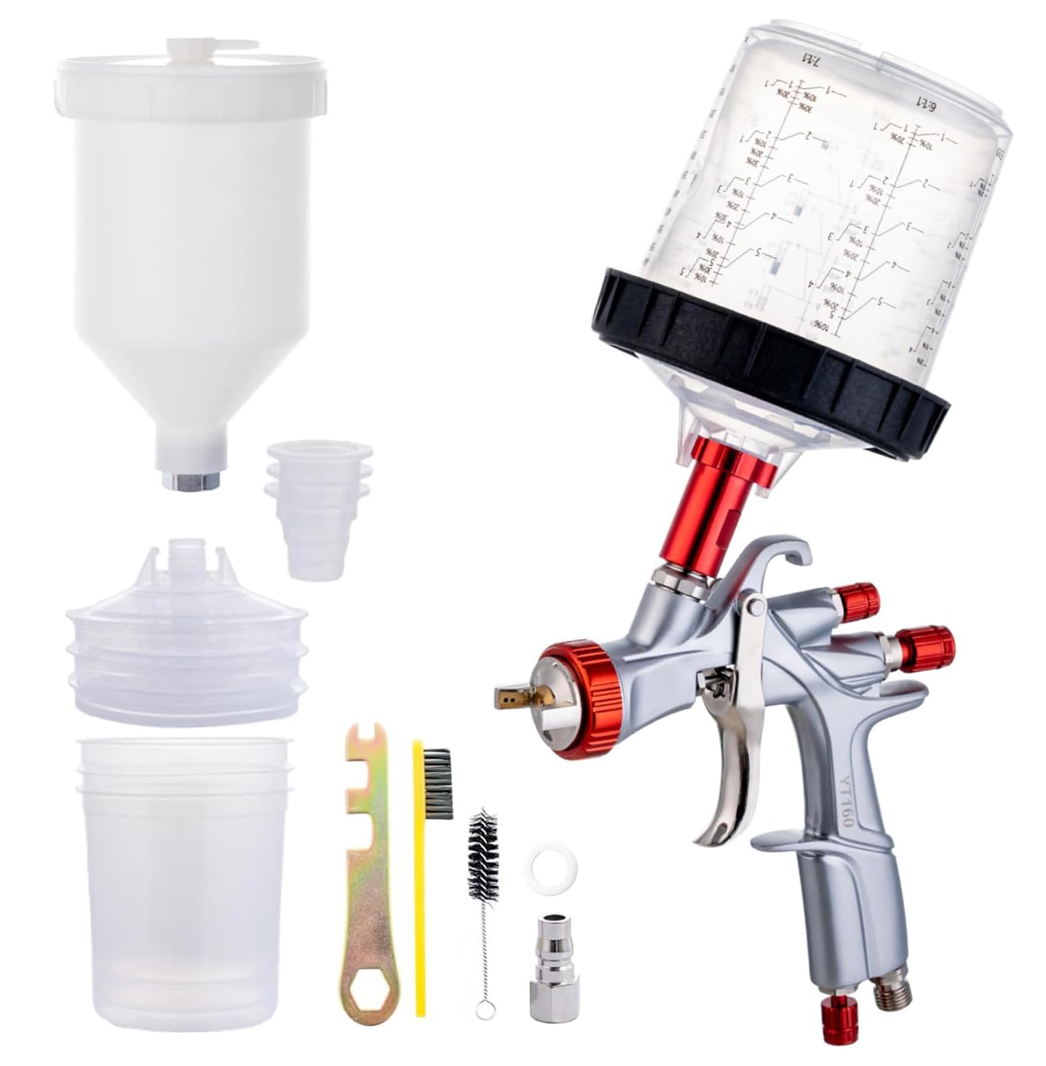 DAXINYANG DAXINYANG High Performance LVLP Spray Gun 1.3 mm Nozzle 20 Ounce Mixing Cup Professional Car Paint Sprayer for Automotive Furniture Basecoat Clearcoat