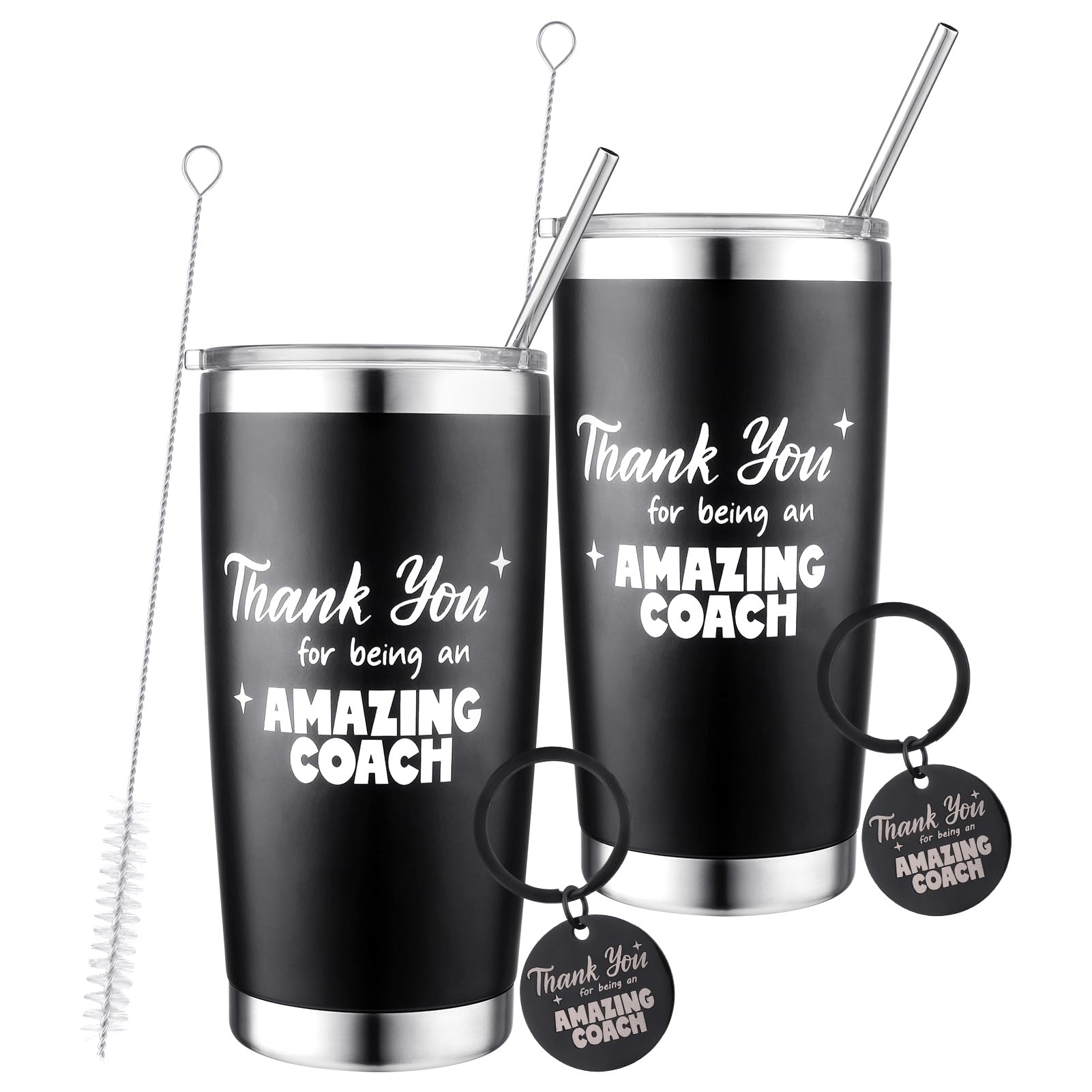 Hoemwarm Hoemwarm 4 Pcs Coach Gifts Tumbler and Keychain Set for Men and Women Perfect for Baseball Soccer Basketball Volleyball Appreciation