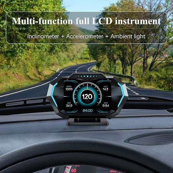 wiiyii Wiiyii OBD2 Gauge Display: Digital Speedometer, Tachometer & Multi-Data Smart Gauge for All Cars - View 4 of 11