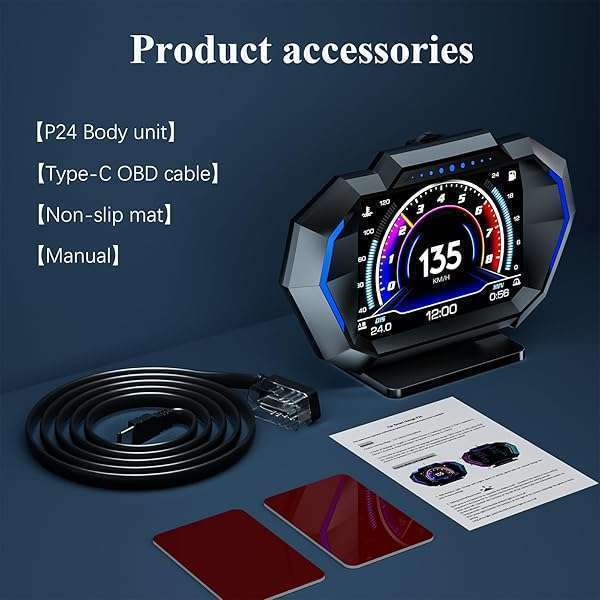 wiiyii Wiiyii OBD2 Gauge Display: Digital Speedometer, Tachometer & Multi-Data Smart Gauge for All Cars - View 10 of 11