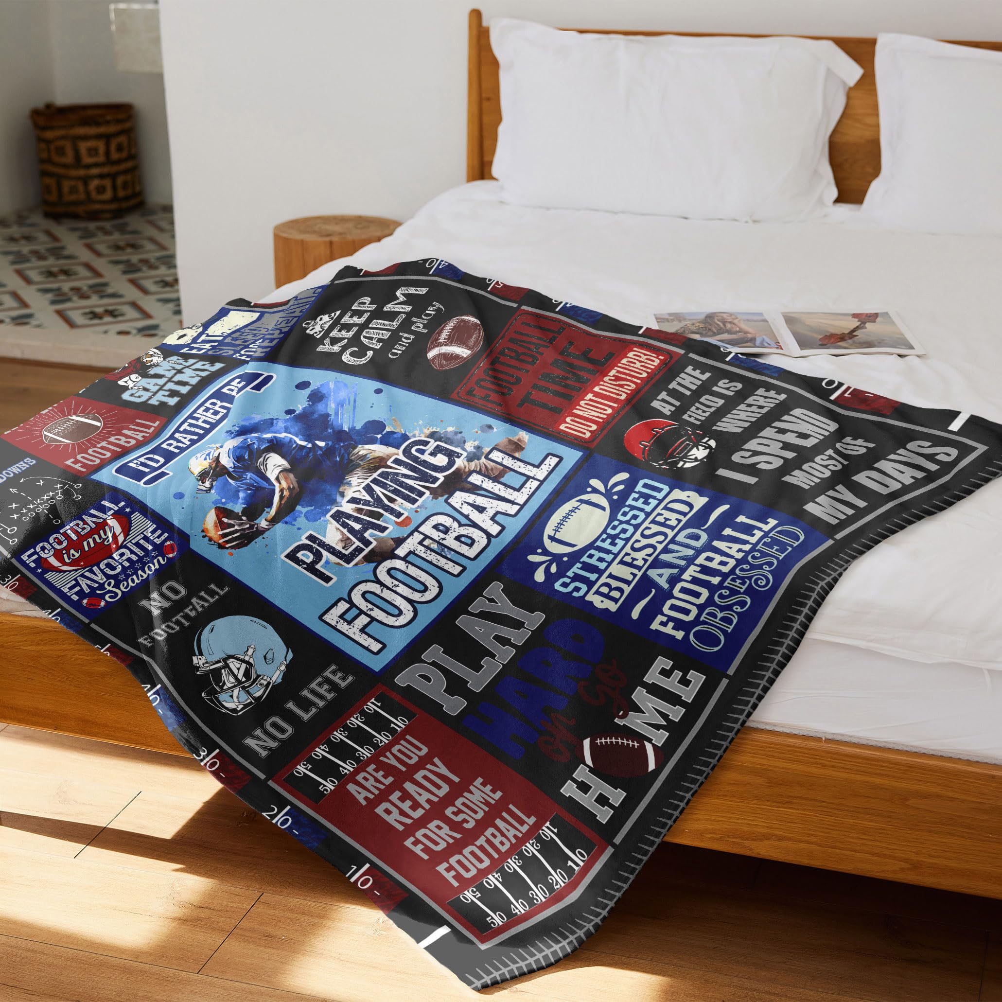 Punofell Punofell Football Gifts for Boys Men Team Perfect for Football Players Lovers Cozy Blanket 50 x 60 Inches - View 4 of 9