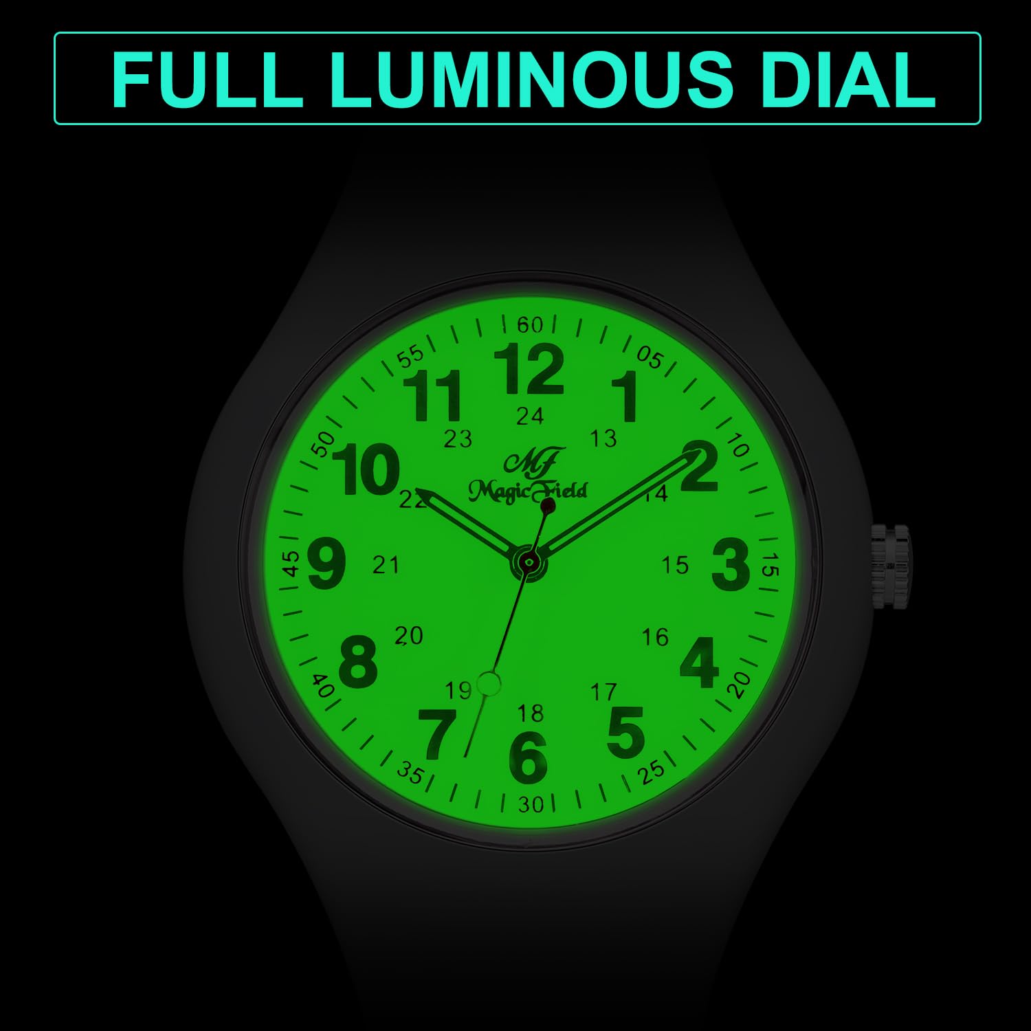 SIBOSUN SIBOSUN Silicone Analog Quartz Nurse Watch for Men and Women Luminous Easy to Read Waterproof Casual Wrist Watch Grey - View 3 of 8