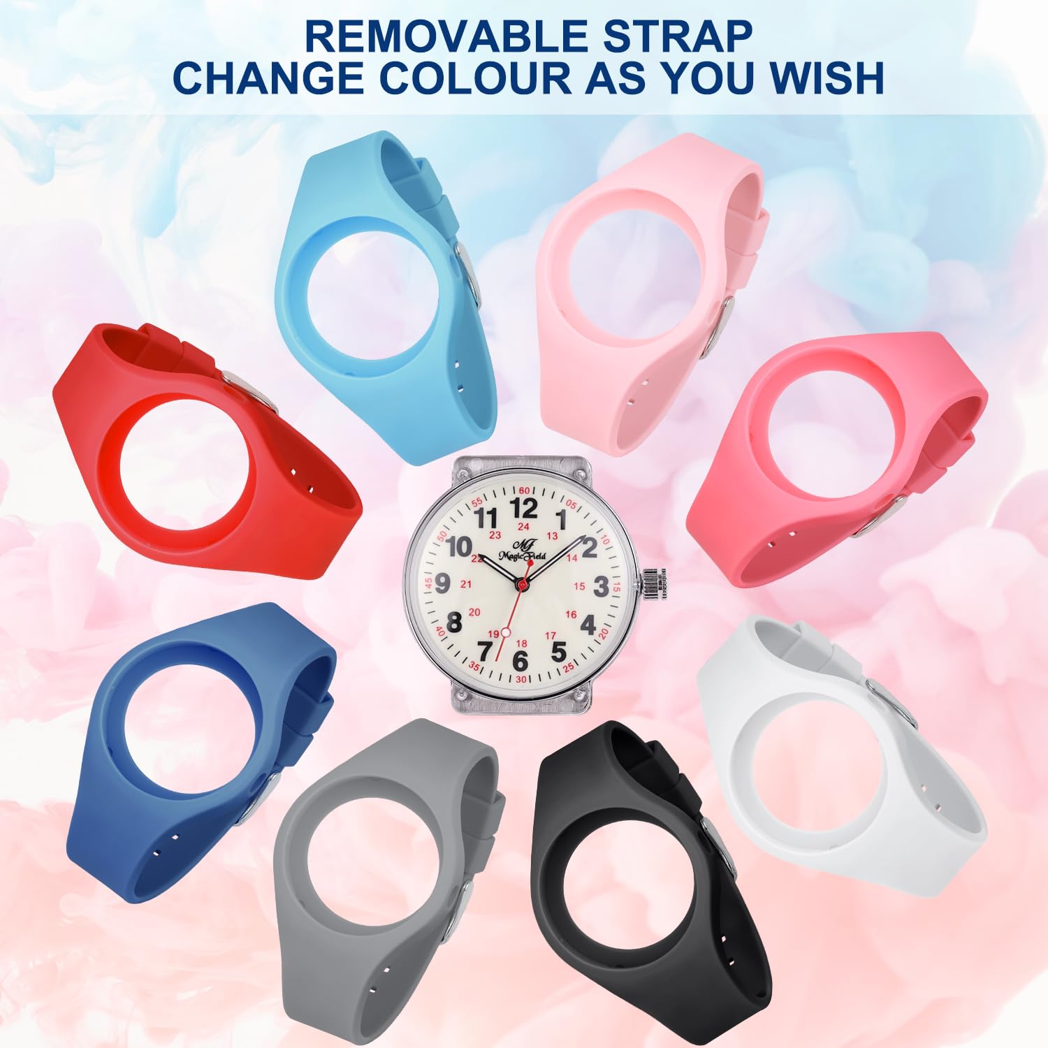 SIBOSUN SIBOSUN Silicone Analog Quartz Nurse Watch for Men and Women Luminous Easy to Read Waterproof Casual Wrist Watch Grey - View 6 of 8