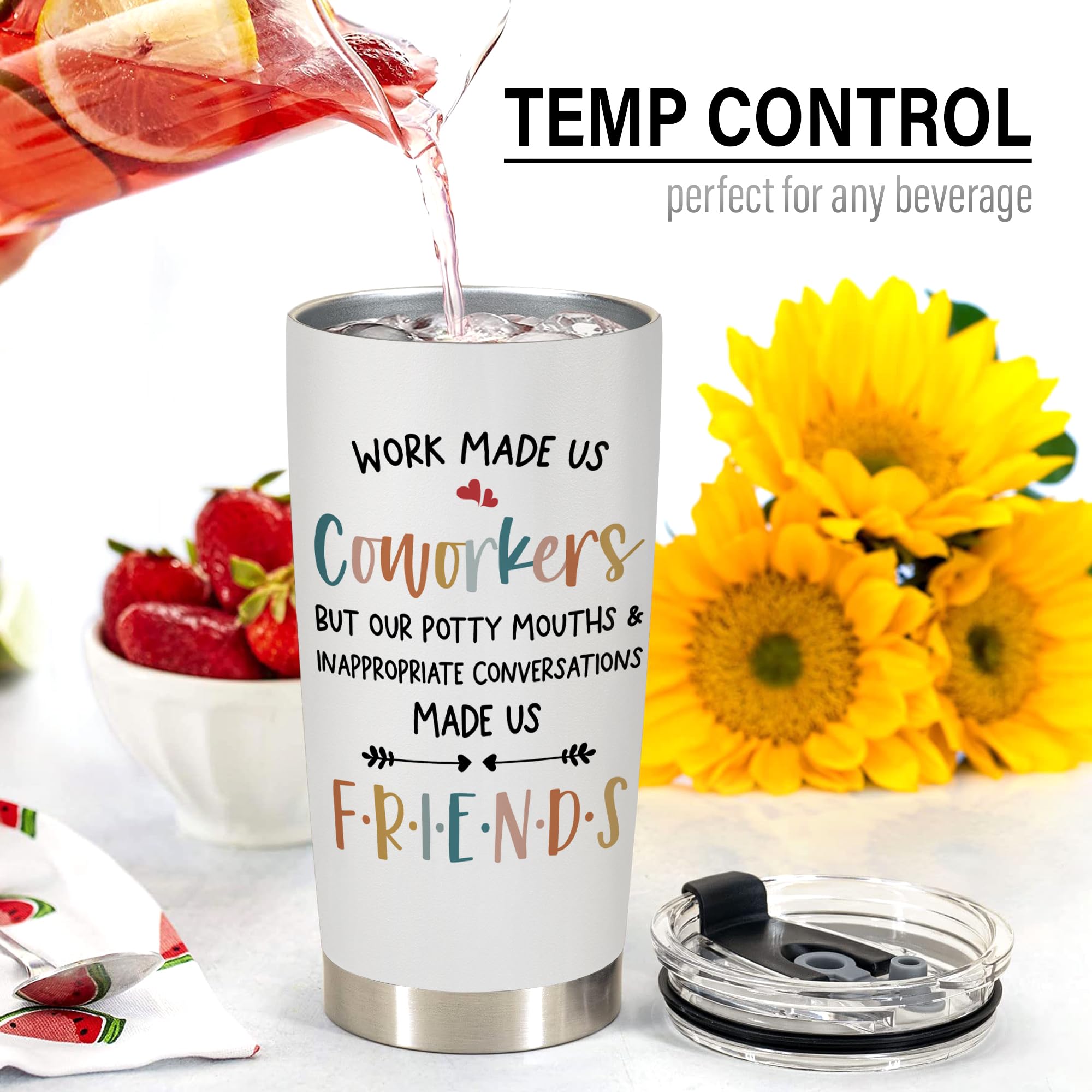 HOMISBES HOMISBES Stainless Steel Tumbler Cup 20oz Best Friend Birthday Gifts for Women Ideal Work Bestie Presents - View 4 of 6