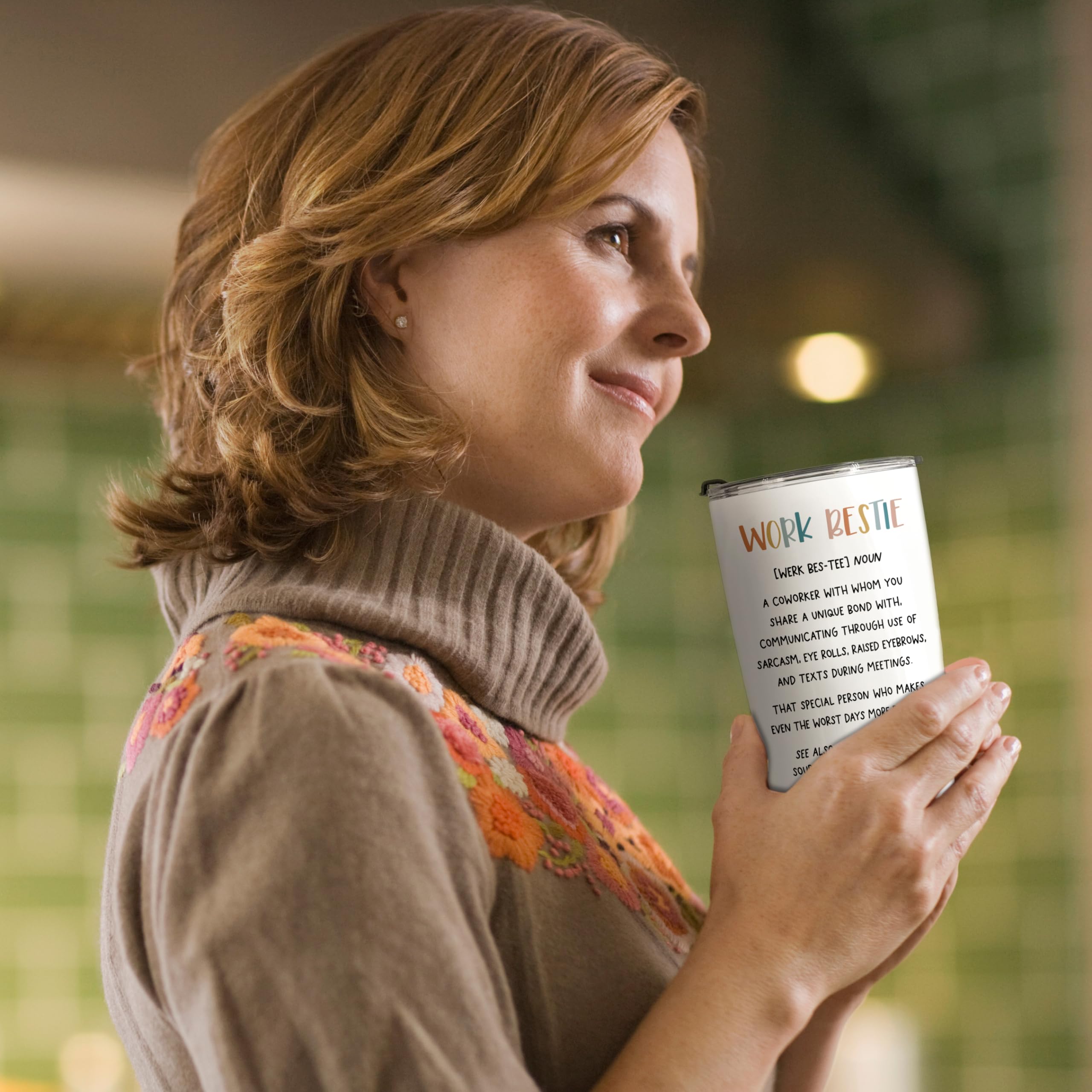 HOMISBES HOMISBES Stainless Steel Tumbler Cup 20oz Best Friend Birthday Gifts for Women Ideal Work Bestie Presents - View 6 of 6