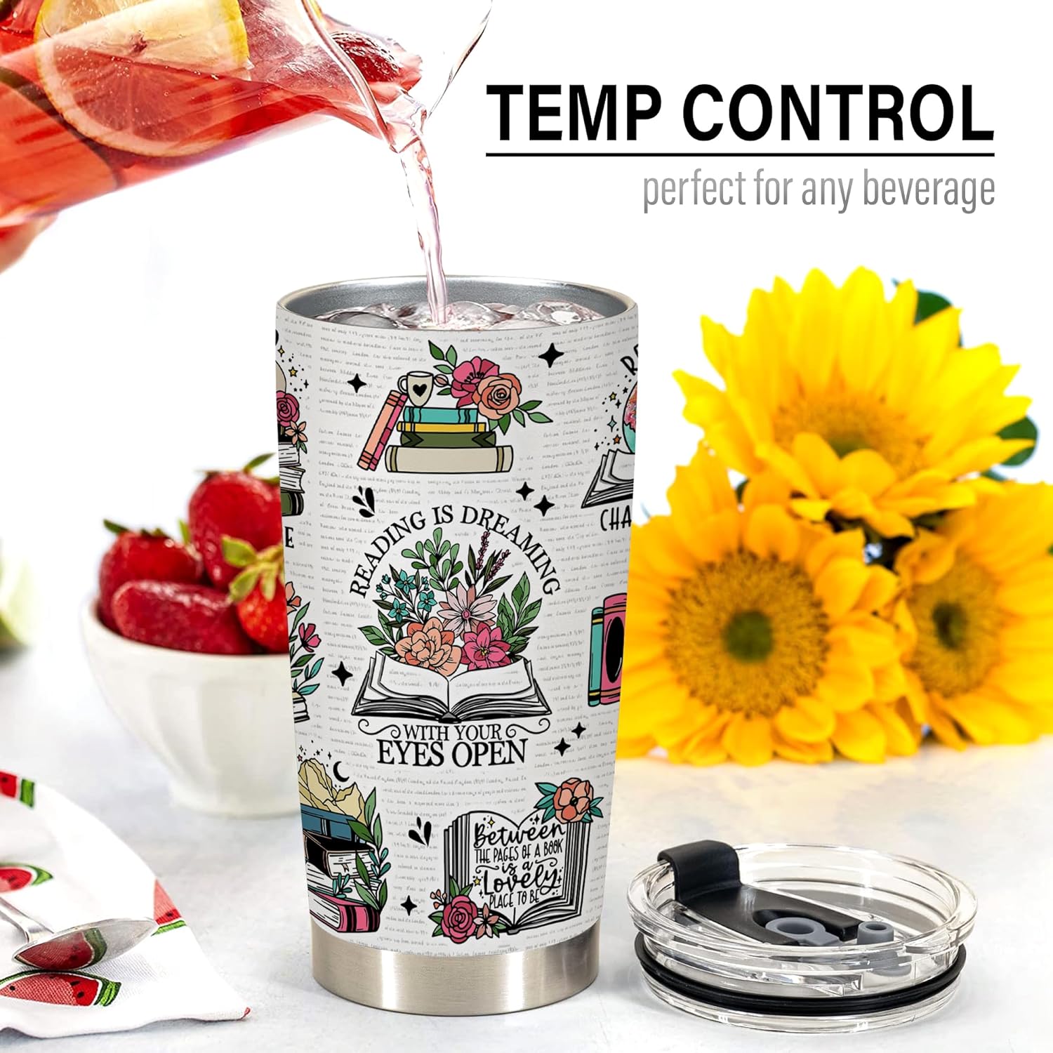 HOMISBES HOMISBES Book Lover Gifts for Women Reading Tumbler 20oz Perfect Gift for Bookworms and Book Nerds - View 4 of 6