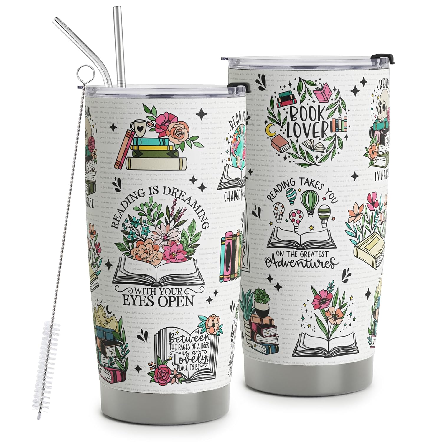 HOMISBES HOMISBES Book Lover Gifts for Women Reading Tumbler 20oz Perfect Gift for Bookworms and Book Nerds