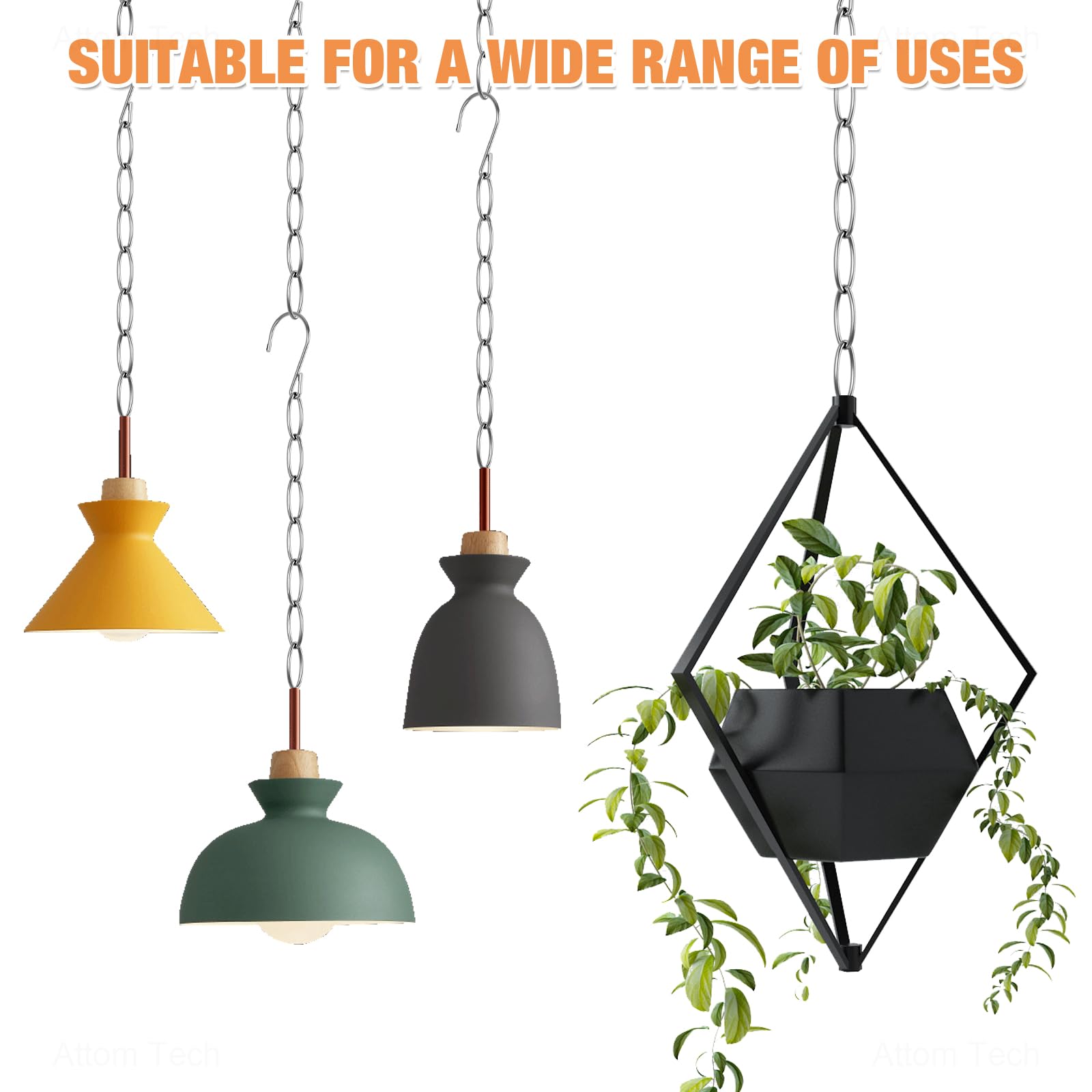 NiHome NiHome Clothing Chain Hanger 10-Pack Space Saving Metal Closet Organizer with Safety Cap Versatile 7-Loop Design for Home Office Travel - View 8 of 8