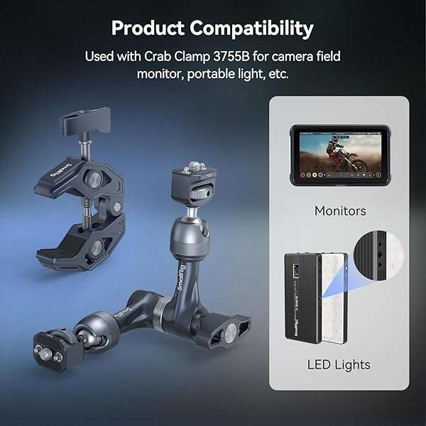 SMALLRIG "SMALLRIG 7" Rosette Magic Arm: Versatile Camera Monitor Mount for Cameras, LED Lights & Phones - 3.5kg Load Capacity" - View 7 of 8