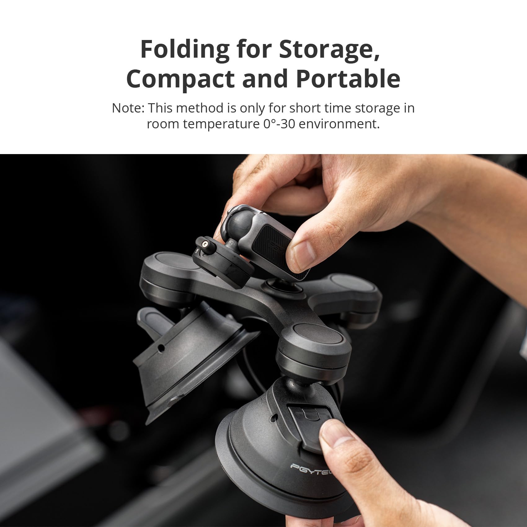 PGYTECH PGYTECH CapLock Triple Suction Mount for DJI OSMO Action and GoPro Hero with Standard Thread Adapter for Action Cameras and Smartphones - View 6 of 9