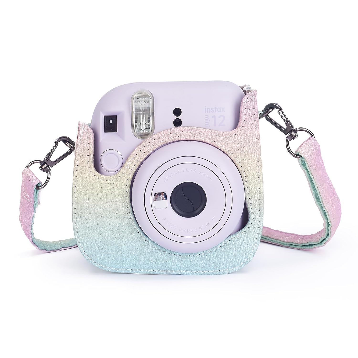 Phetium Phetium Instant Mini 12 Camera Protective Case PU Leather Bag with Pocket Adjustable Shoulder Strap Shining Rainbow Compatible with Instax Mini 12 11 - View 4 of 9