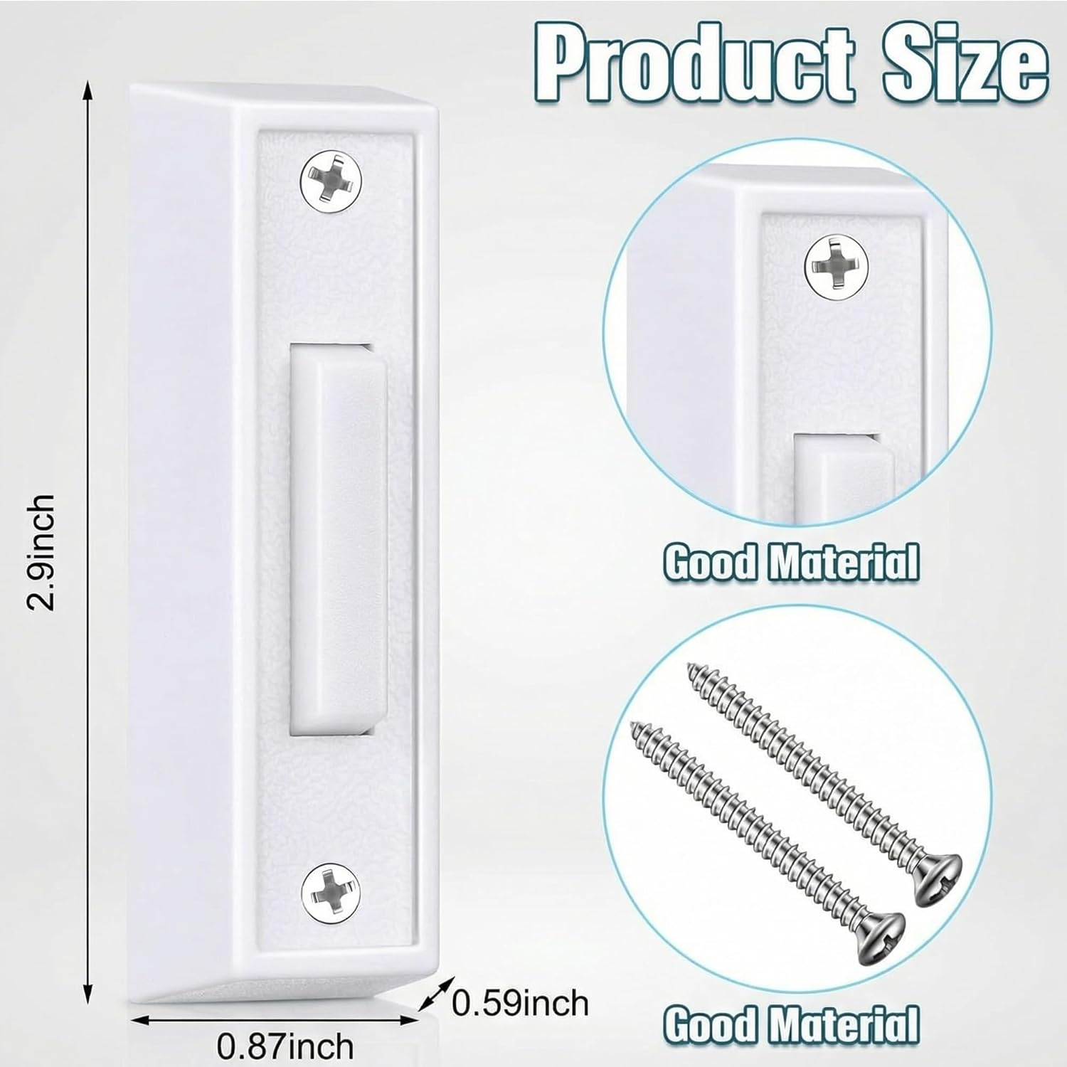 Saillong Saillong Lighted Doorbell Button 2 Pack Wall Mounted Garage Door Opener Switch with LED Light Compatible with Most Doorbell Chimes White - View 2 of 7