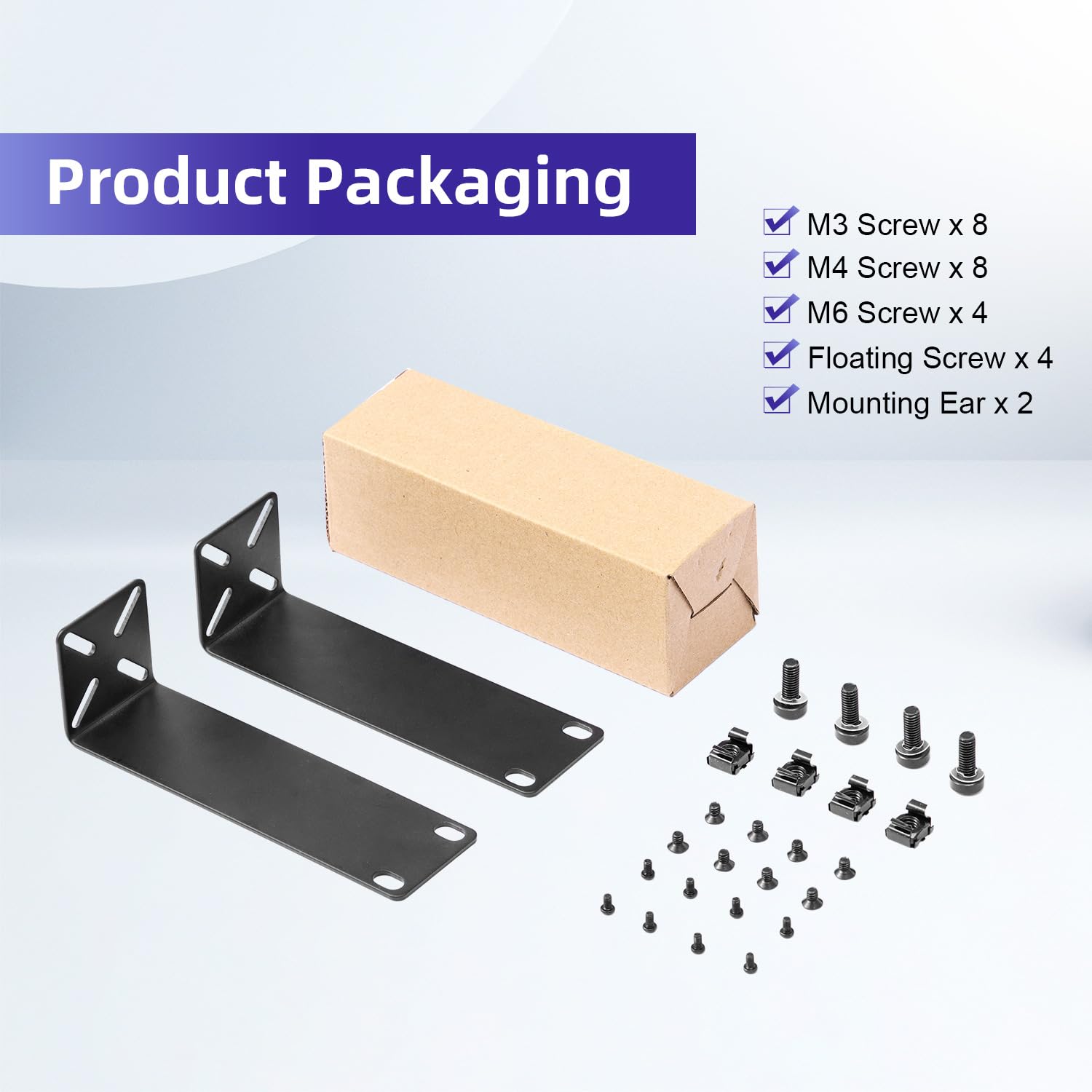 PhyinLan PhyinLan Rack Mount Kit for 7.9 Inch Switches Adjustable Rack Ears for Netgear Cisco D-Link TRENDnet HP 19 Inch Equipment - View 4 of 7