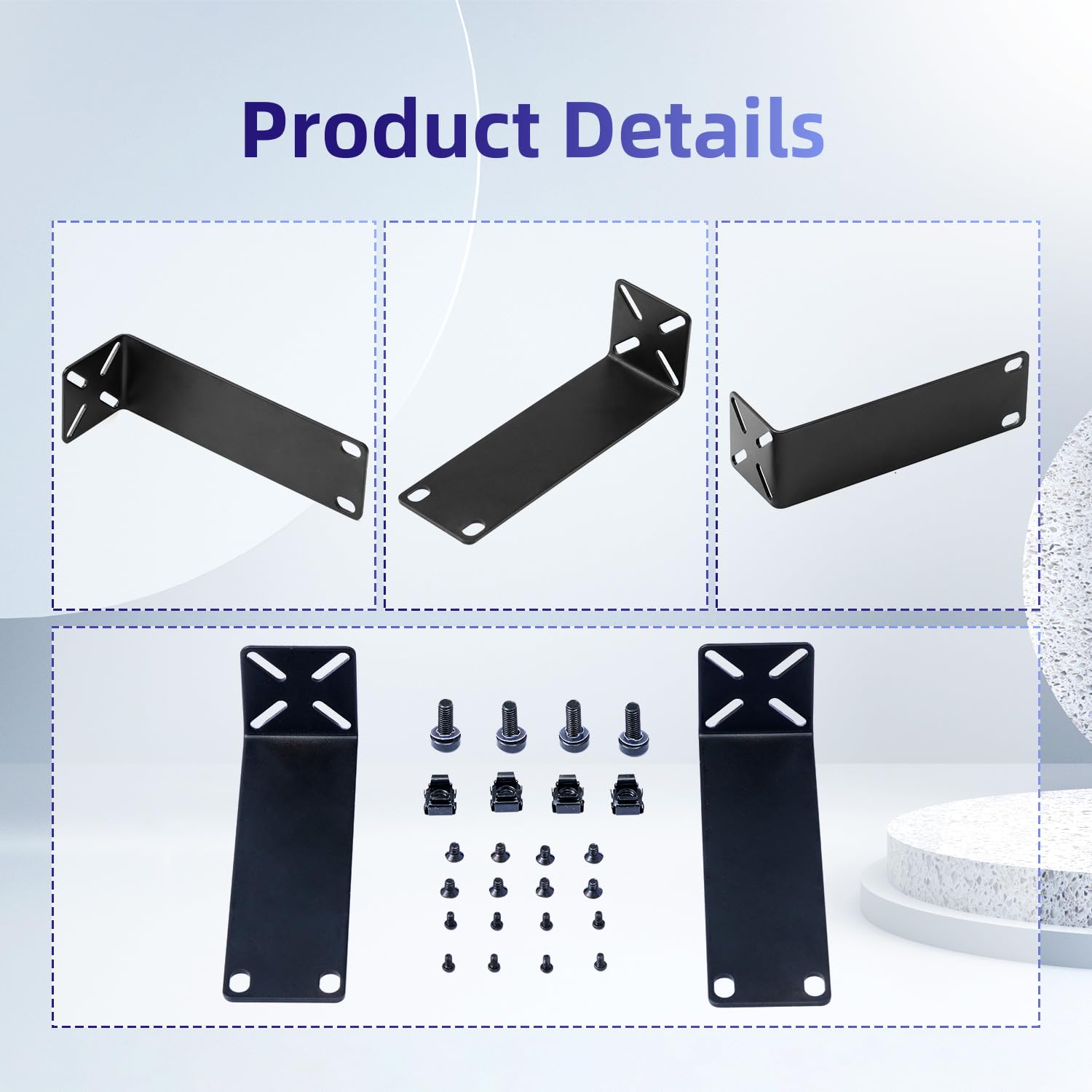 PhyinLan PhyinLan Rack Mount Kit for 7.9 Inch Switches Adjustable Rack Ears for Netgear Cisco D-Link TRENDnet HP 19 Inch Equipment - View 5 of 7