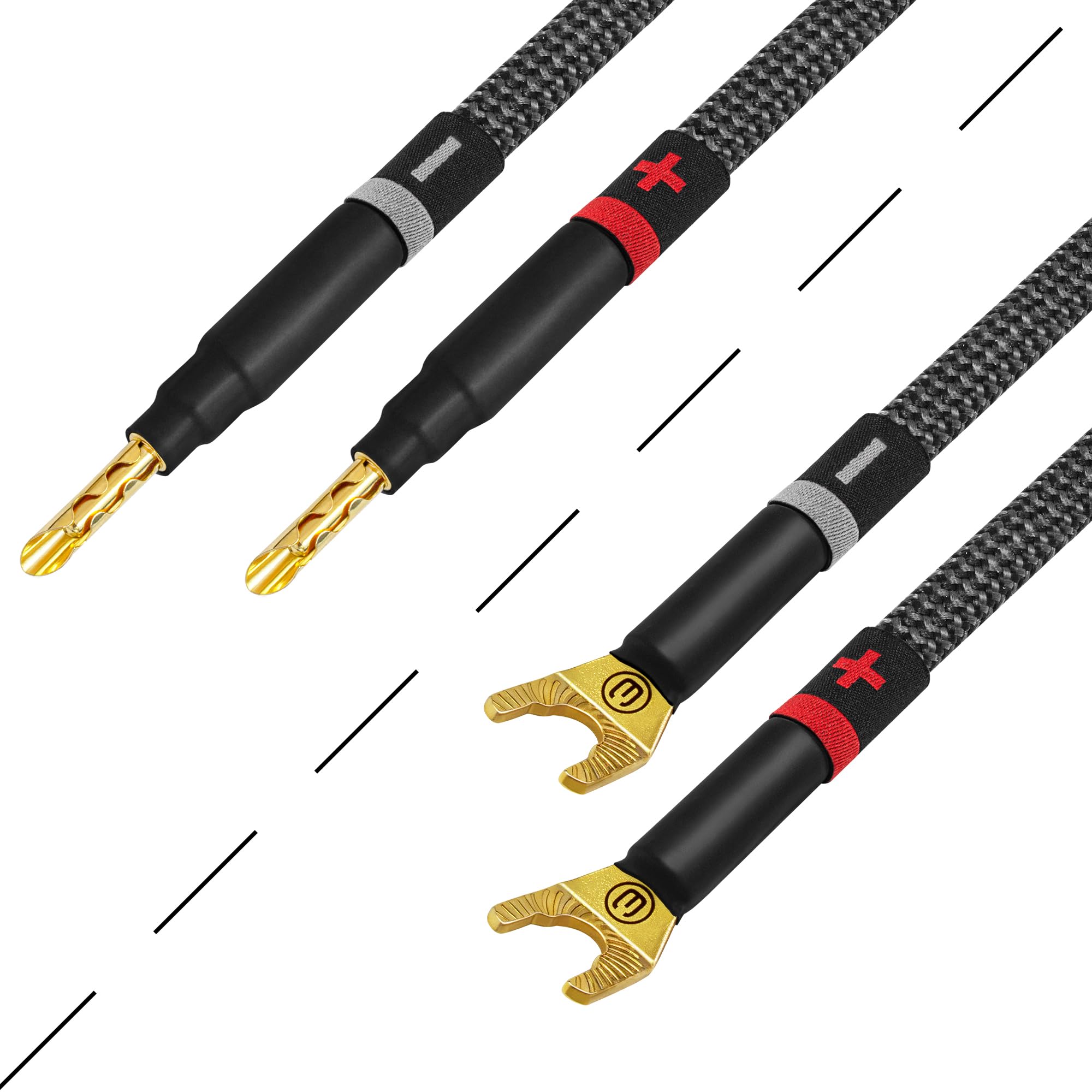 WORLDS BEST CABLES Worlds Best Cables 10 Foot Ultimate 10 AWG Ultra Pure OFC Premium Audiophile HiFi Speaker Cable Pair with Gold Banana and Spade Plugs - View 4 of 8