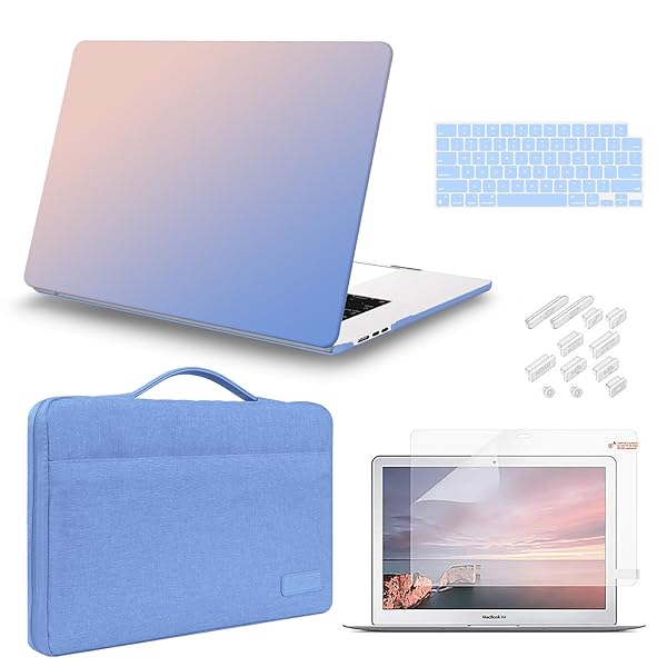 iCasso iCasso MacBook Air 15 inch Case 2023 2024 2025 Hard Shell Sleeve Bag Screen Protector Keyboard Cover Gradient Design