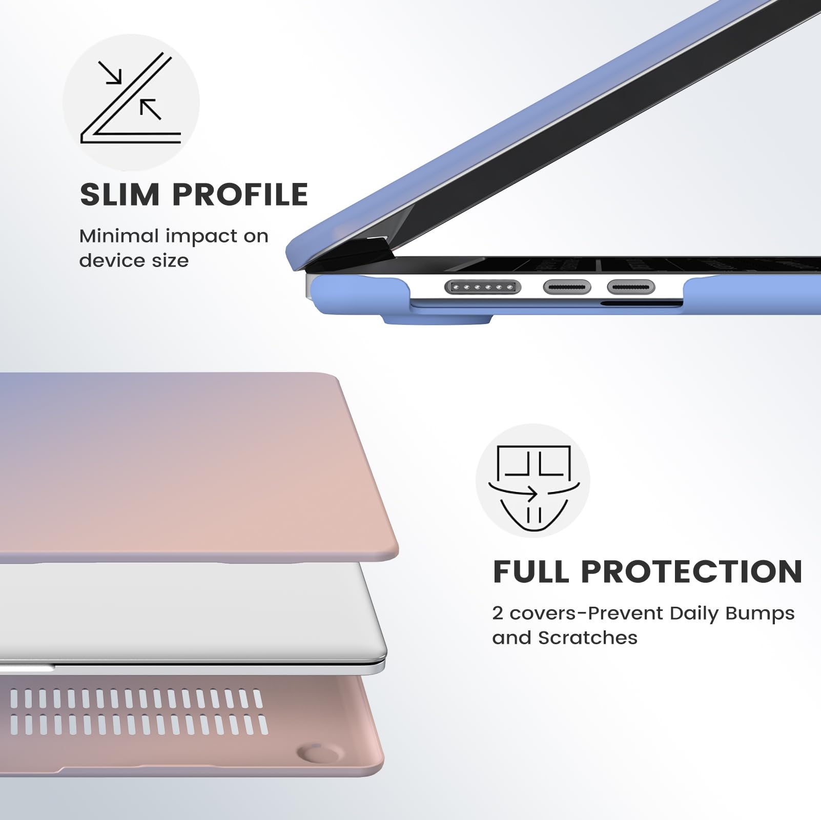 iCasso MacBook Air 15 inch Case 2023 2024 2025 Hard Shell Sleeve Bag Screen Protector Keyboard Cover Black - View 3 of 8